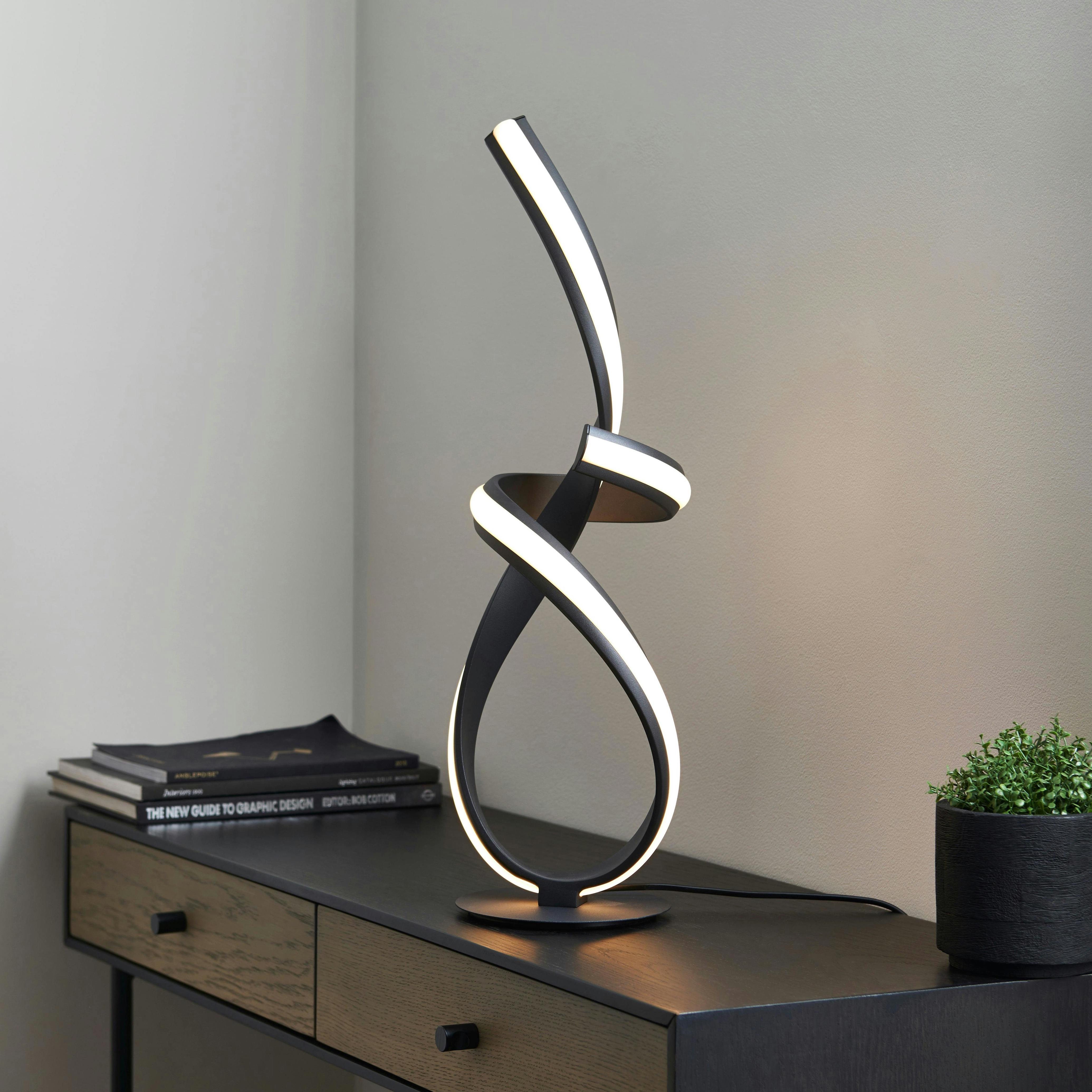 Pagazzi Lighting Black Fraser Matte Led Table Lamp