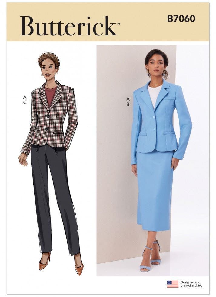 Butterick Women's Sewing Pattern 7060, Jackets, Skirts, Trousers, Suits For N5 (10-12-14-16-18) - Intermediate - N5 (10-12-14-16-18)