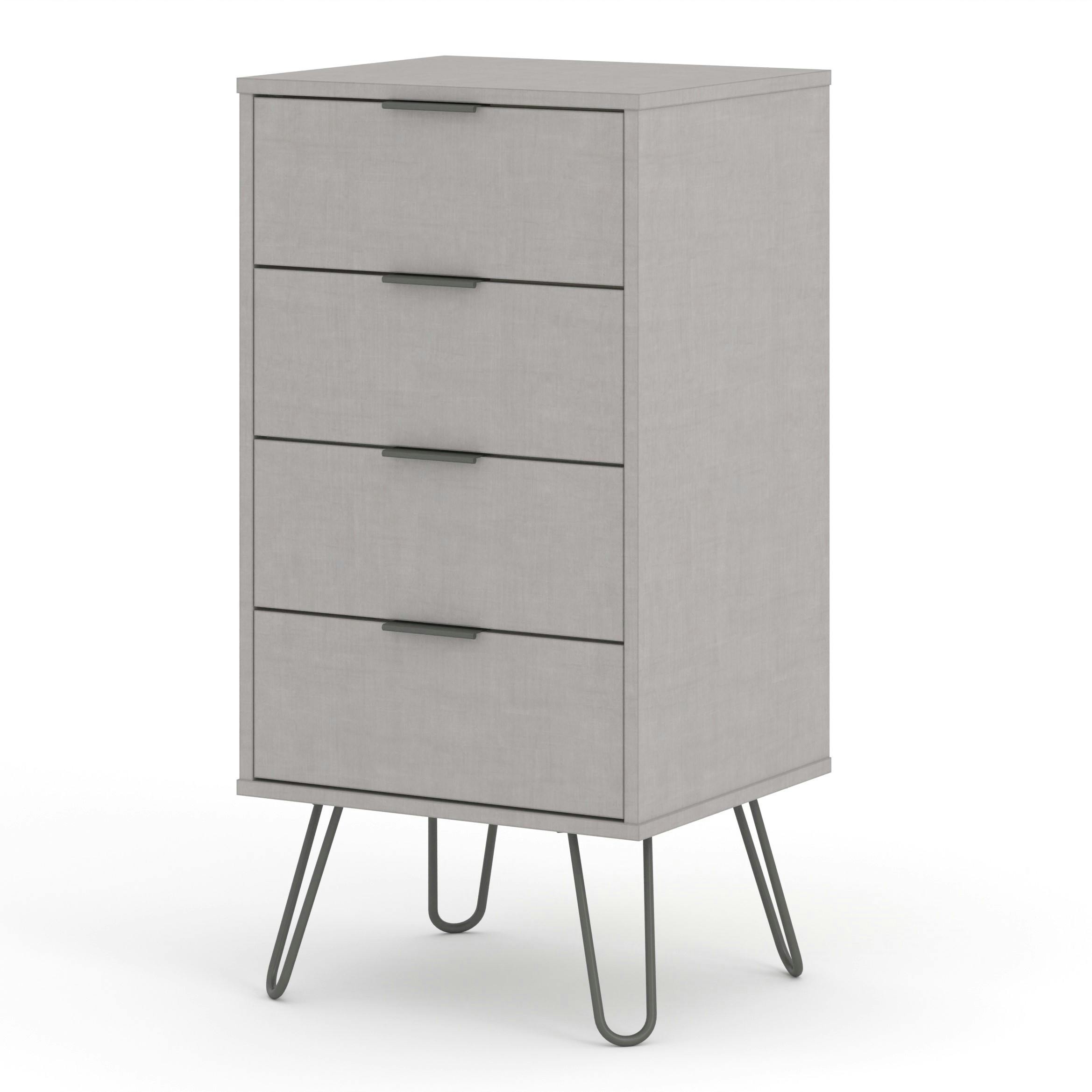 Core Products Grey Augusta 4 Drawer Narrow Chest