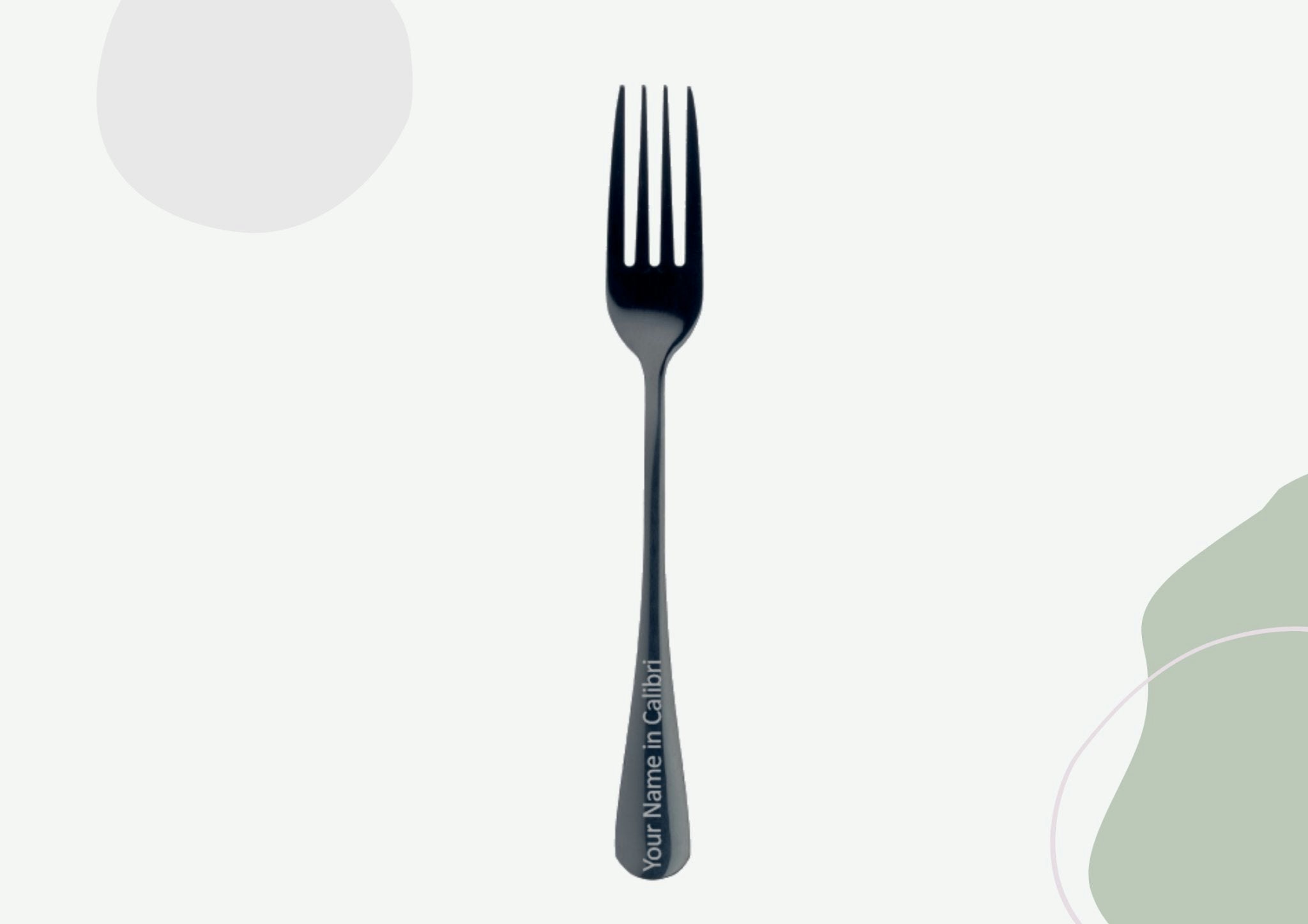 Rackhams Black Personalised Stainless Steel Fork - No