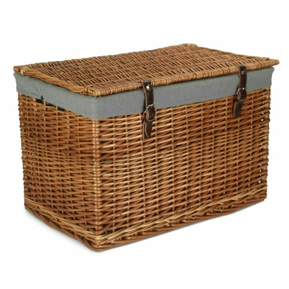 Red Hamper Red/Grey Hamper 60Cm Double Steamed Wicker Storage Basket