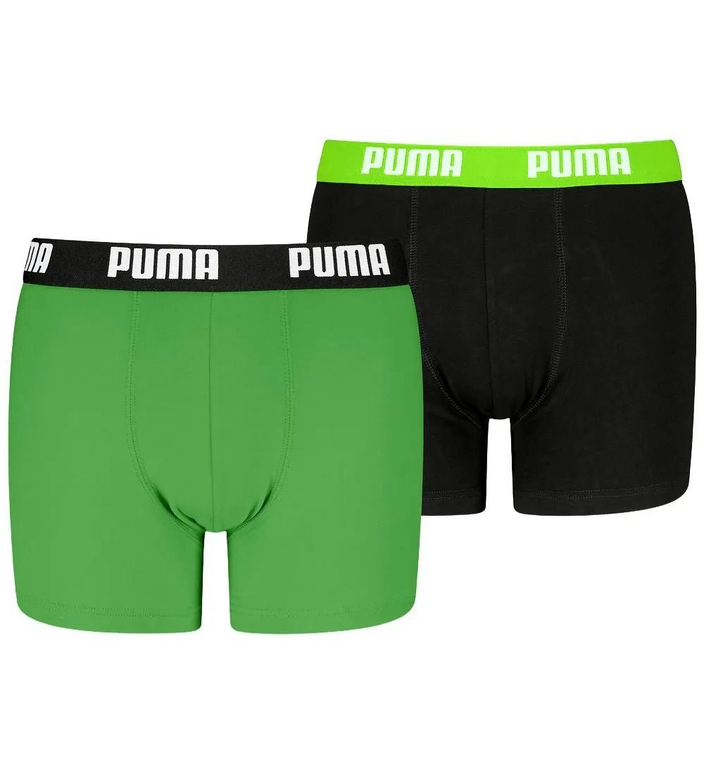 Puma Boys Green/Black 2-Pack Everyday Basic ' Boxer Briefs, - Age 13-14