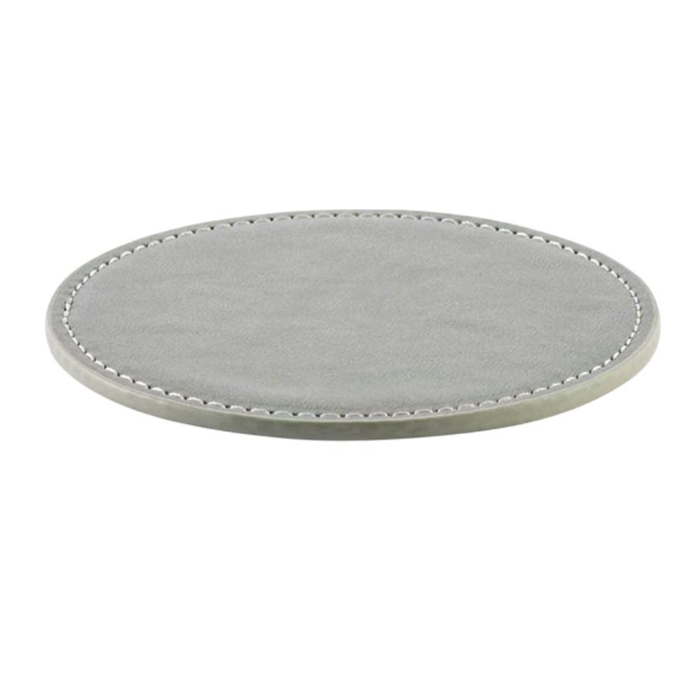 Midocean Grey Posa Pu Round Coaster - Stone - One Size - Stone - 100% Mixed