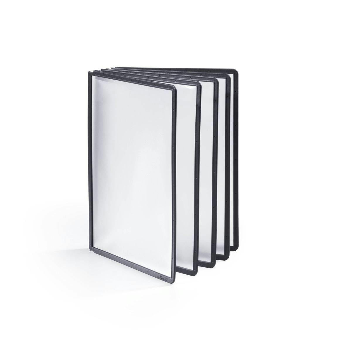 Rackhams Black Sherpa Wall 5 Display Panel Document Holder | 5 Panels | A4 Colour Coded