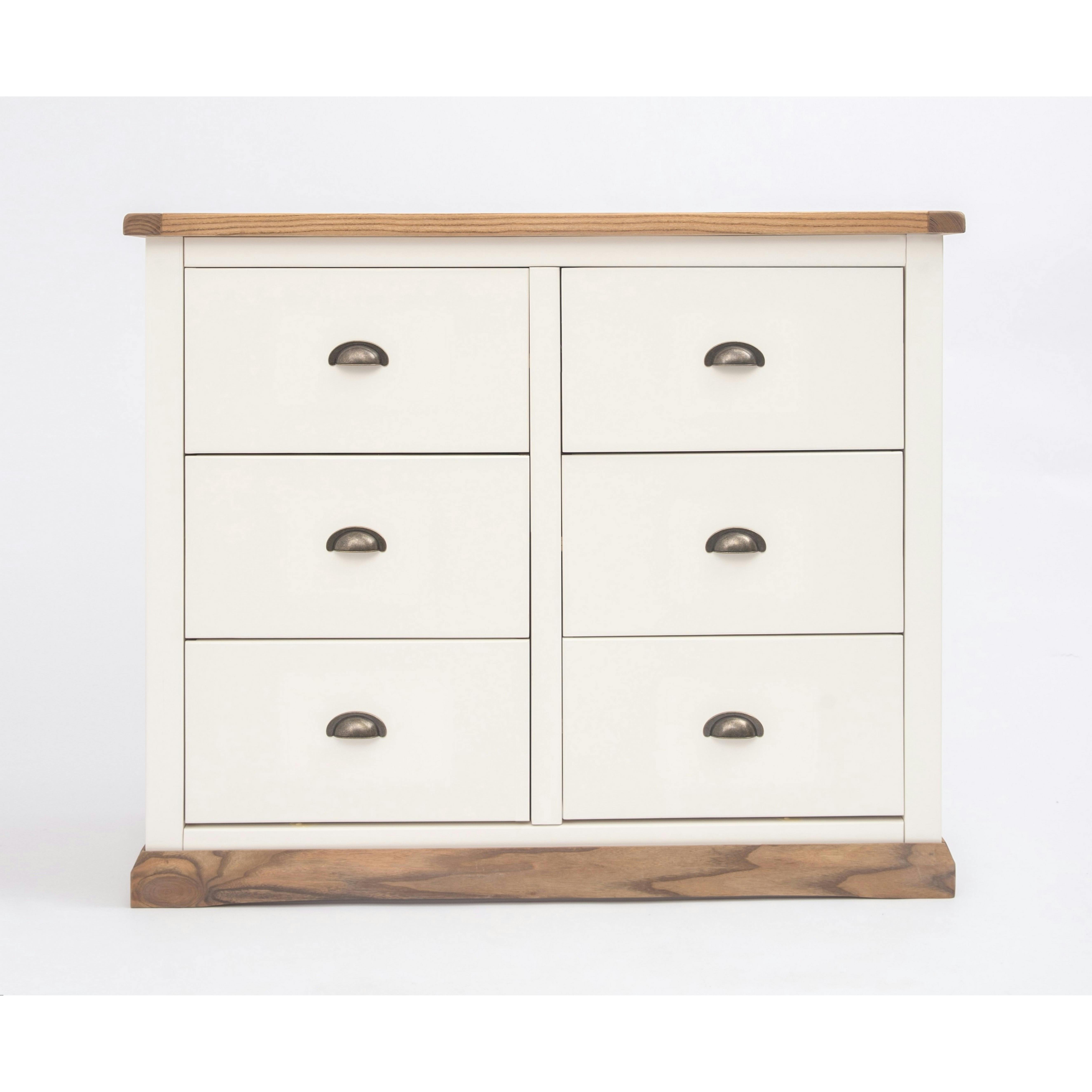 Rackhams White Tropea 6 Drawer Chest Of Drawers Brass Cup Handle - Off