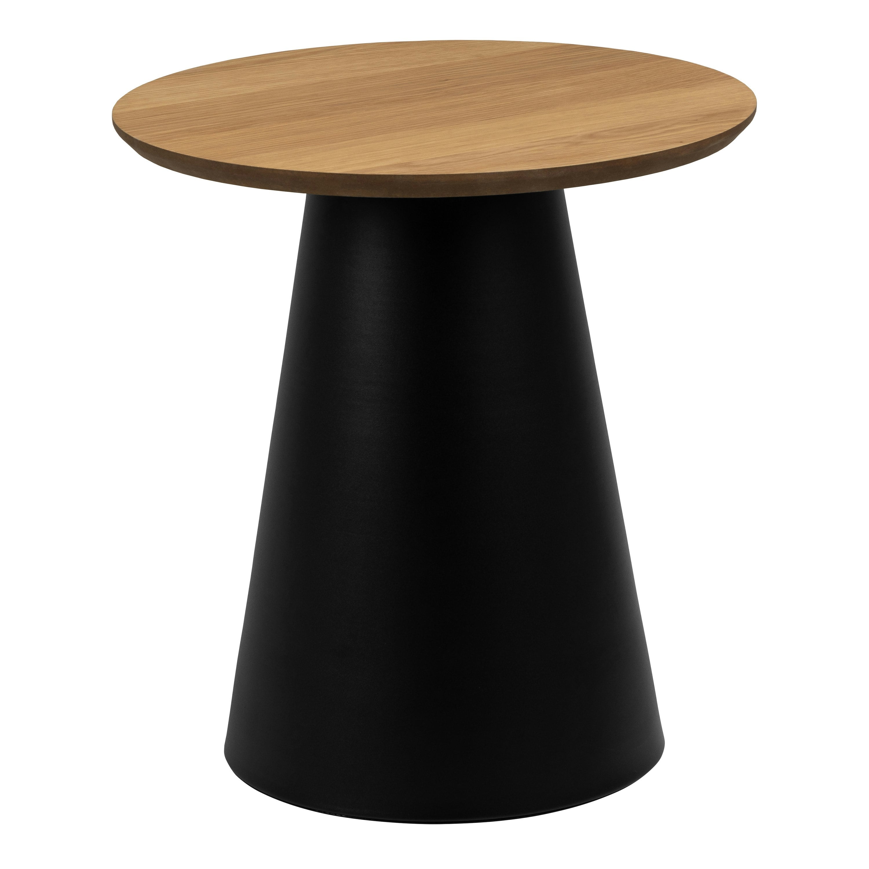 Rackhams Black/Brown Soli Round Coffee Table In Oak/ 45X48cm - 1 - Oak