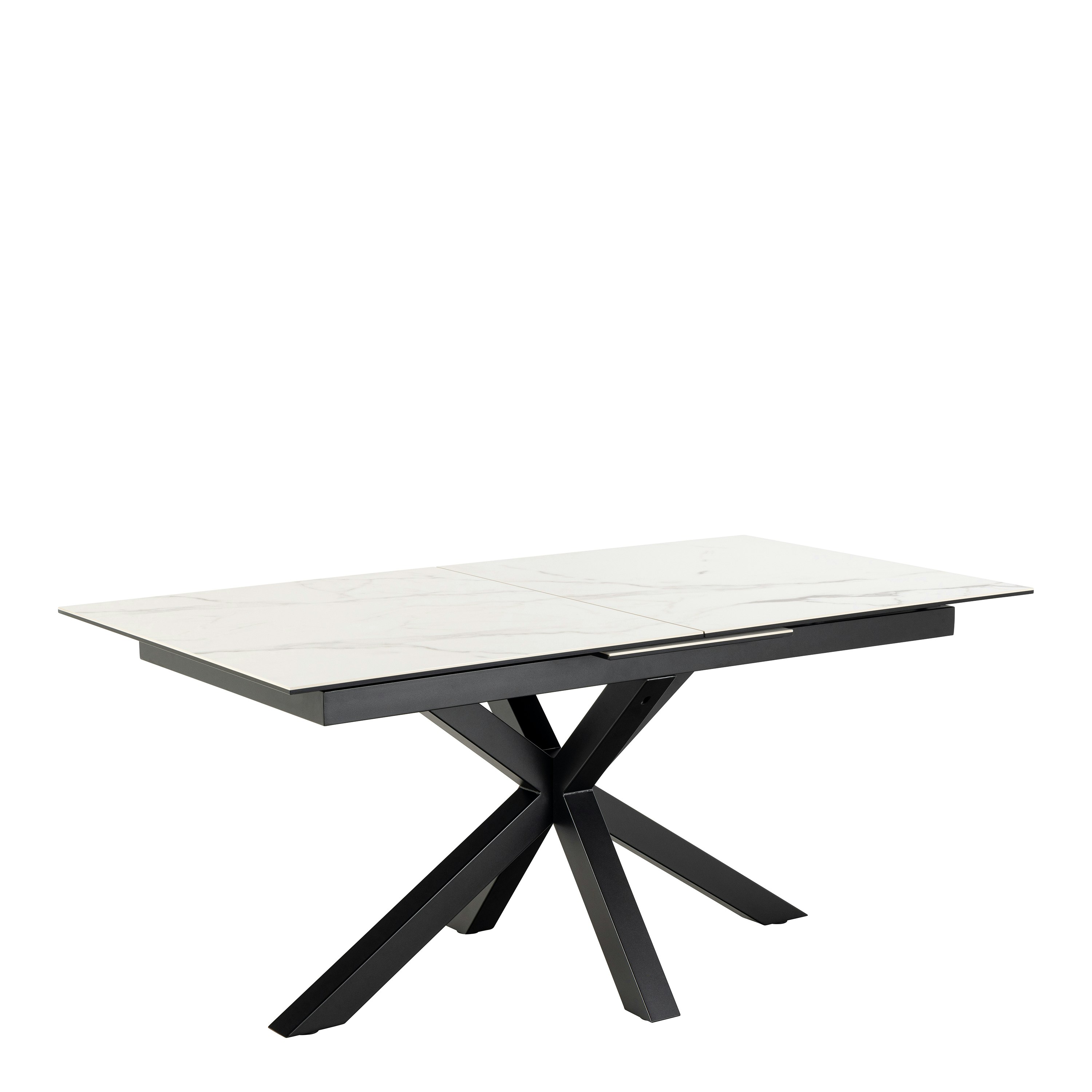 Rackhams White/Black Heaven Extendable Dining Table With Ceramic Top 168Cm - No