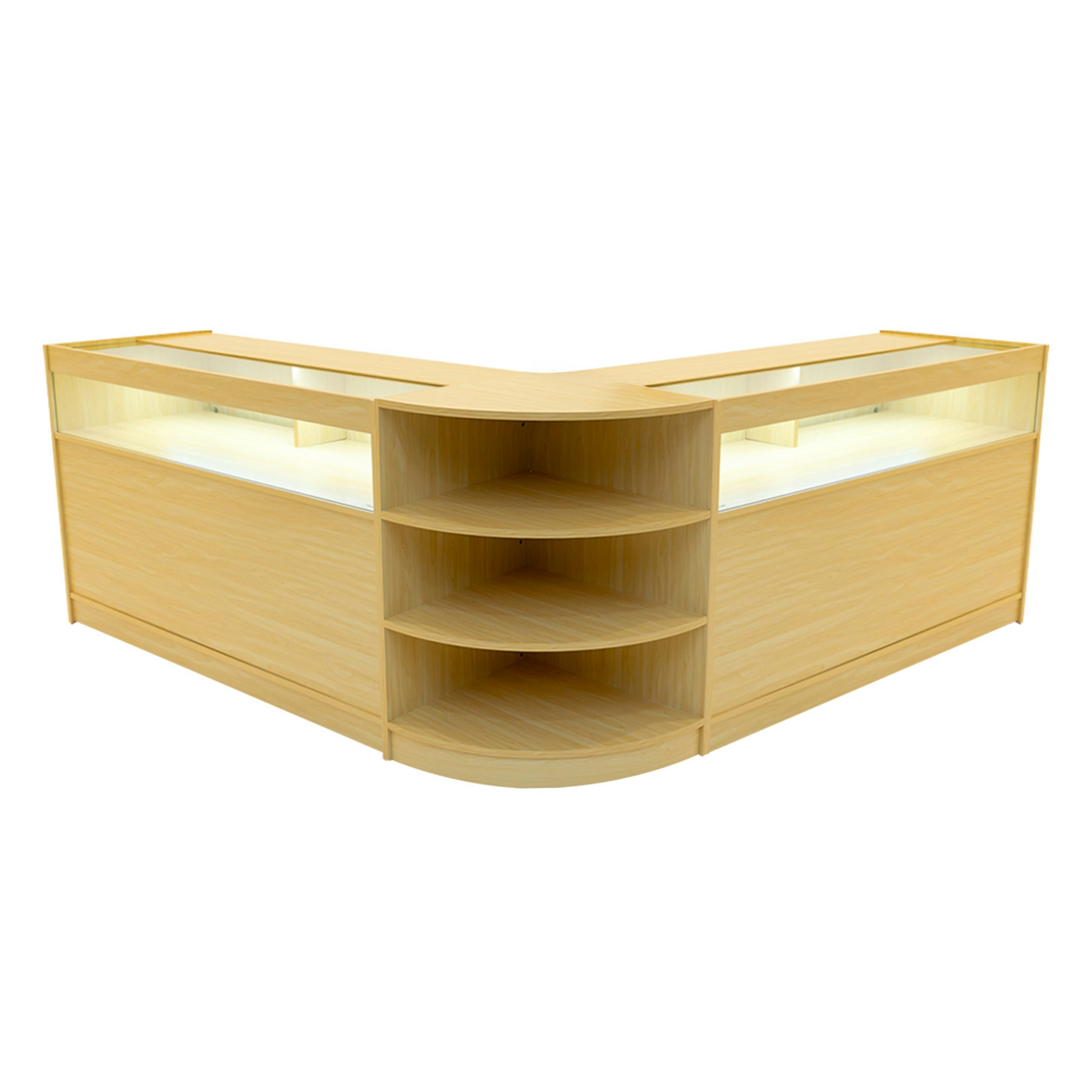 Rackhams White Theseus Led Shop Counter Set Lm60 & 2 X B1500 - Maple