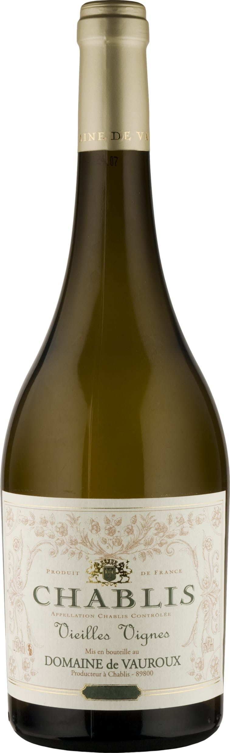 Various Wine Yellow/Cream/White Domaine De Vauroux Vauroux Chablis Vieilles Vignes 2022 75Cl - Pack Of 6