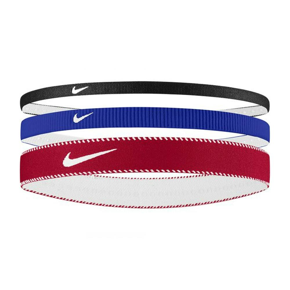 Nike Red/White Mixed Flex Classic Headband (Pack Of 3) - Game Royal/University - One Size - Game Royal/University