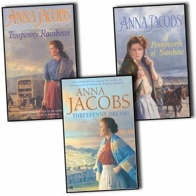 Various Publishers Anna Jacobs Michaels Family 3 Book Set | Historical Family Saga Romance Novels - Threepenny Dreams, A Pennyworth Of Sunshine, Twopenny Rainbows