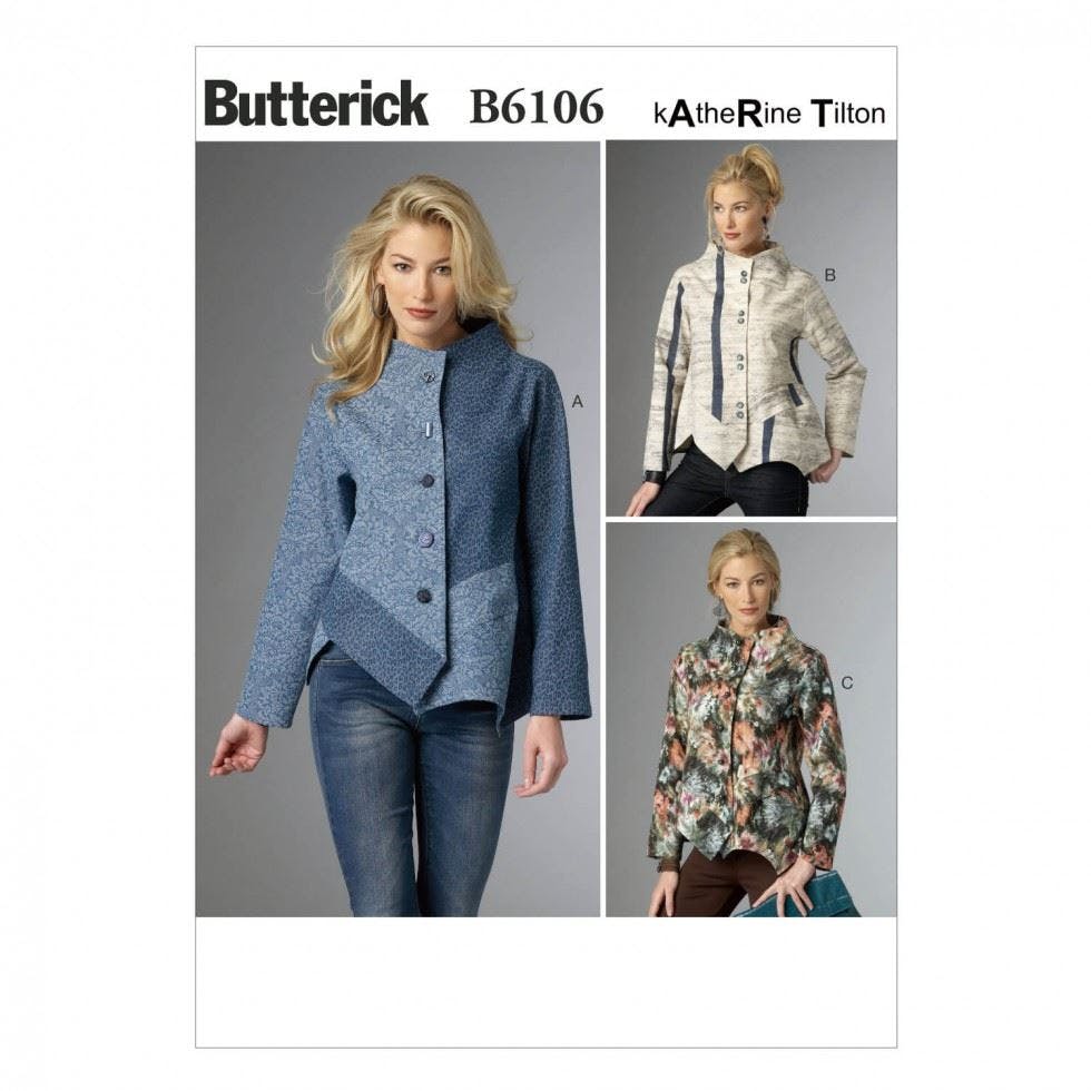 Butterick Women's Sewing Pattern 6106, Jackets For Xsm-Sml-Med - Intermediate - Xsm-Sml-Med