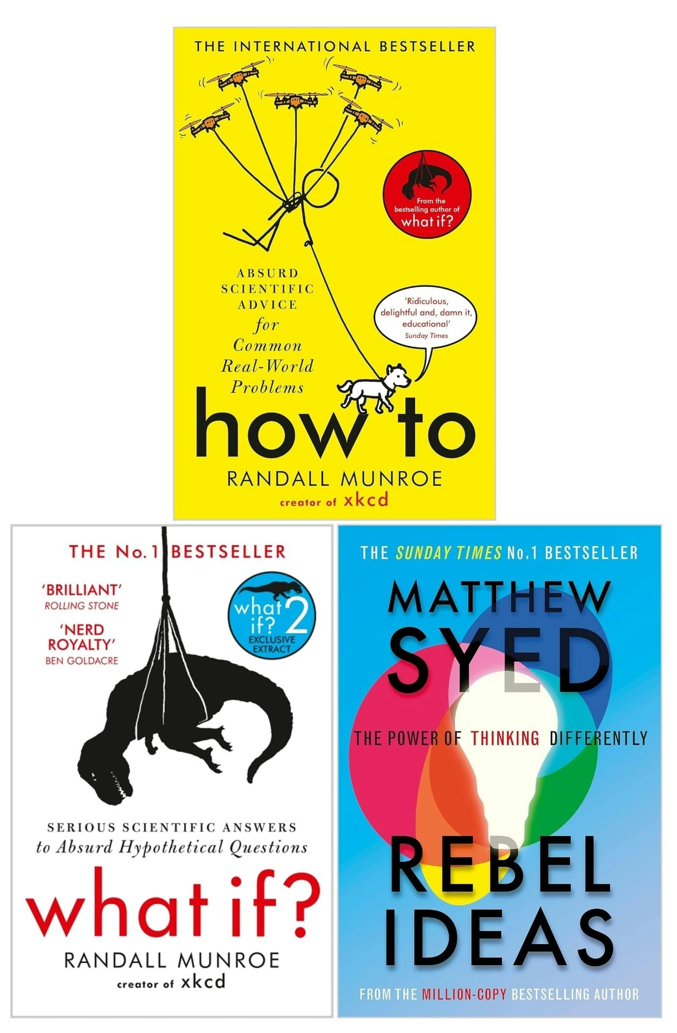 Various Publishers Rebel Ideas, How To And What If? Collection 3 Books Set By Randall Munroe & Matthew Syed