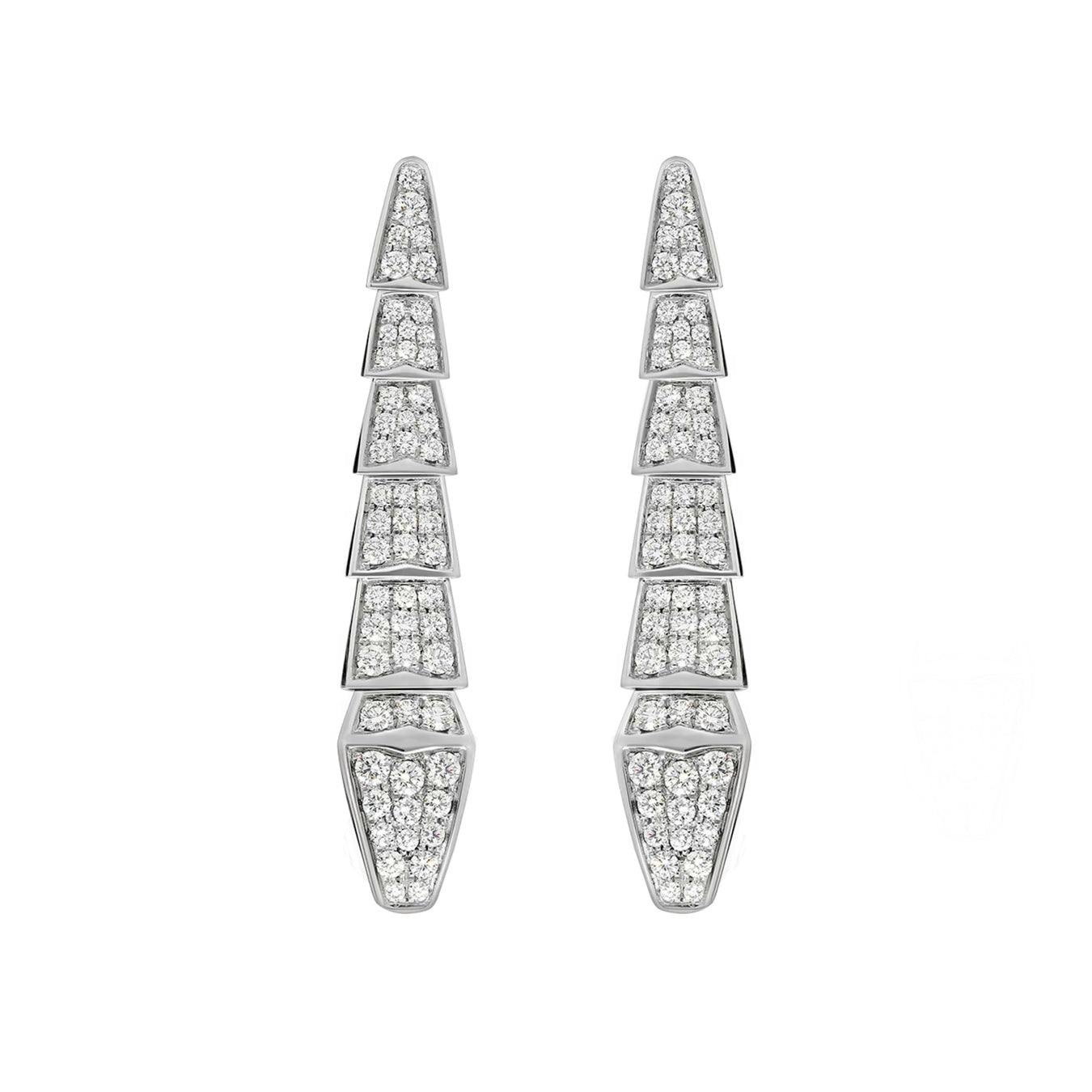 Say It With Womens Snake Crystal Drop Earrings - Silver - Image 2