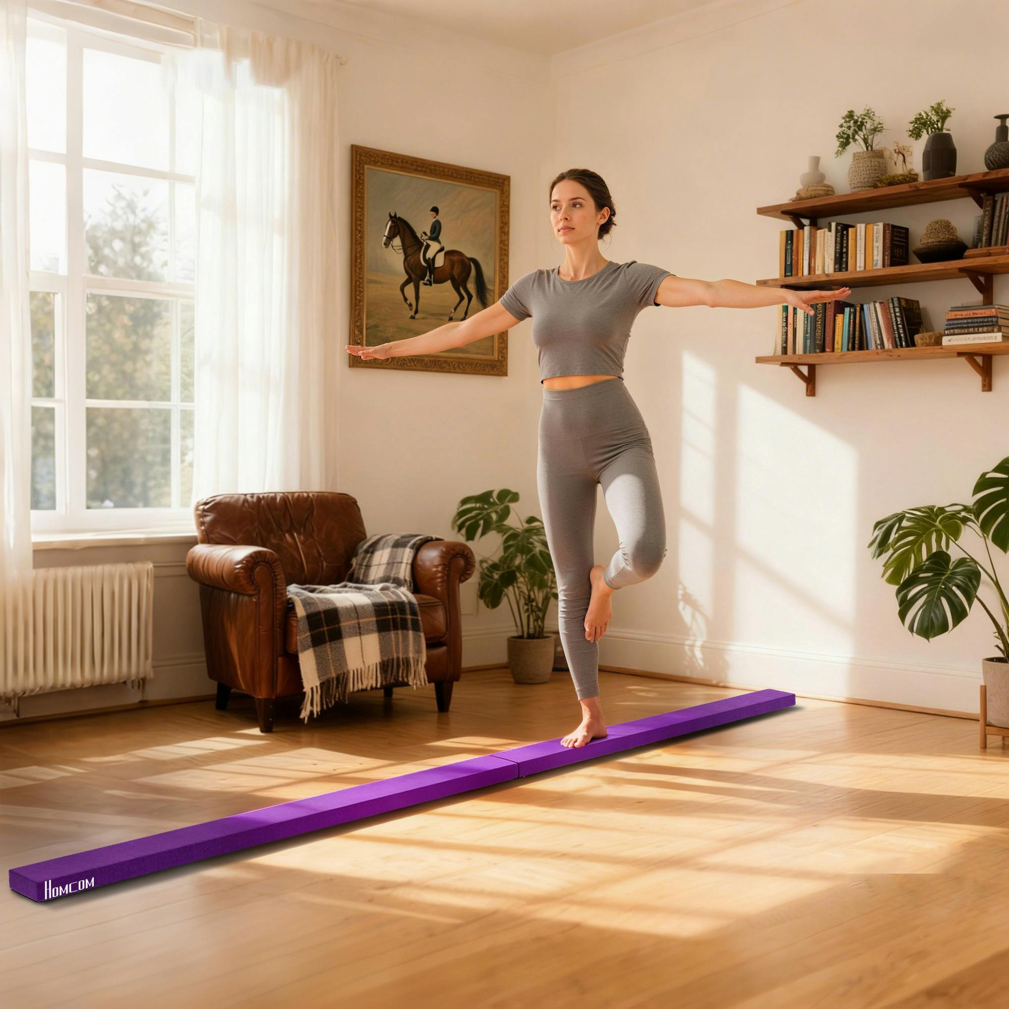 Balance Beam Trainer - 2.4 M-Purple - HOMCOM | TJ Hughes Purple - Image 4