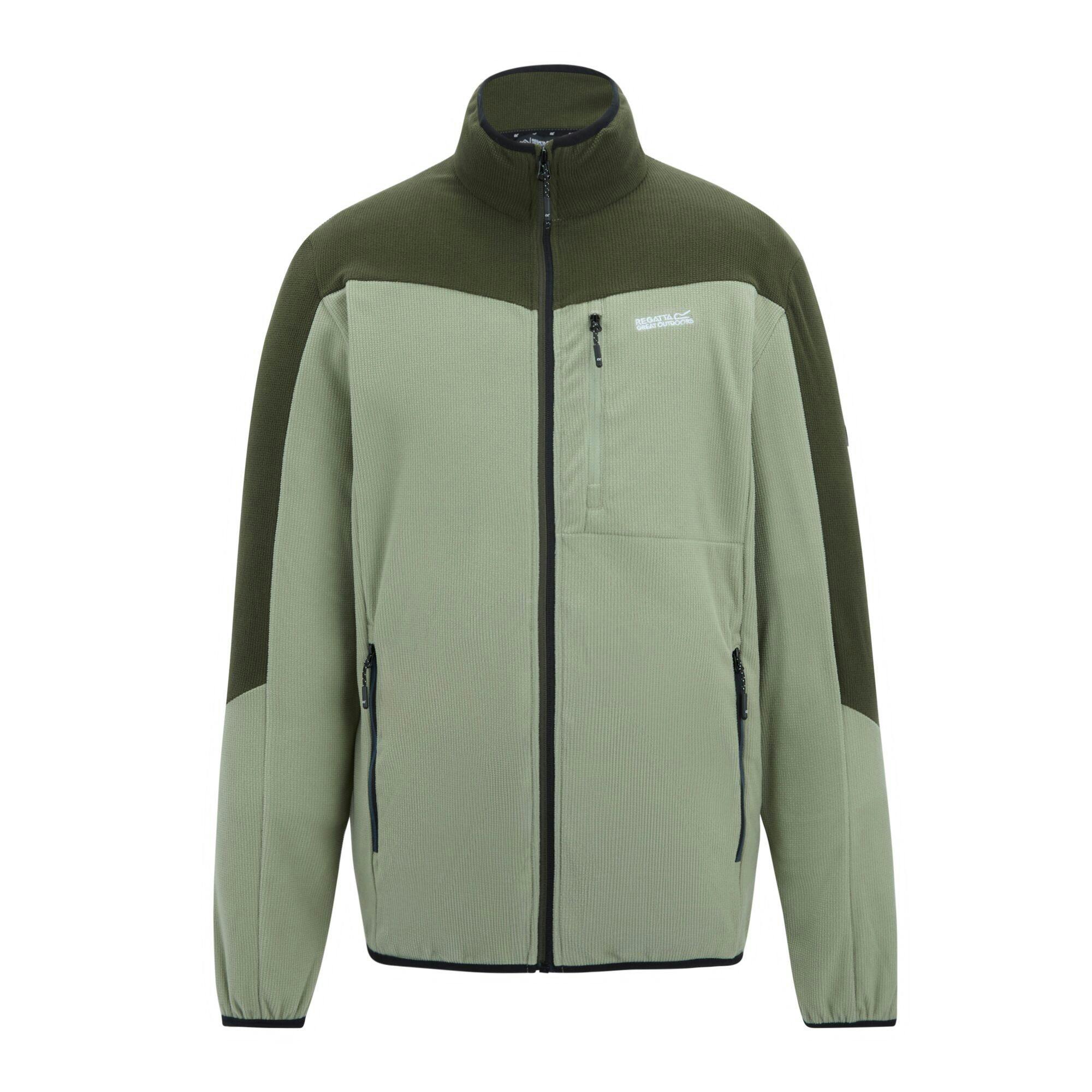 Regatta Men's Light/Dark Freesdale Fleece Jacket - Sage/ Khaki - L - Sage/ Khaki - 70% Polyester/30% Recycled Polyester