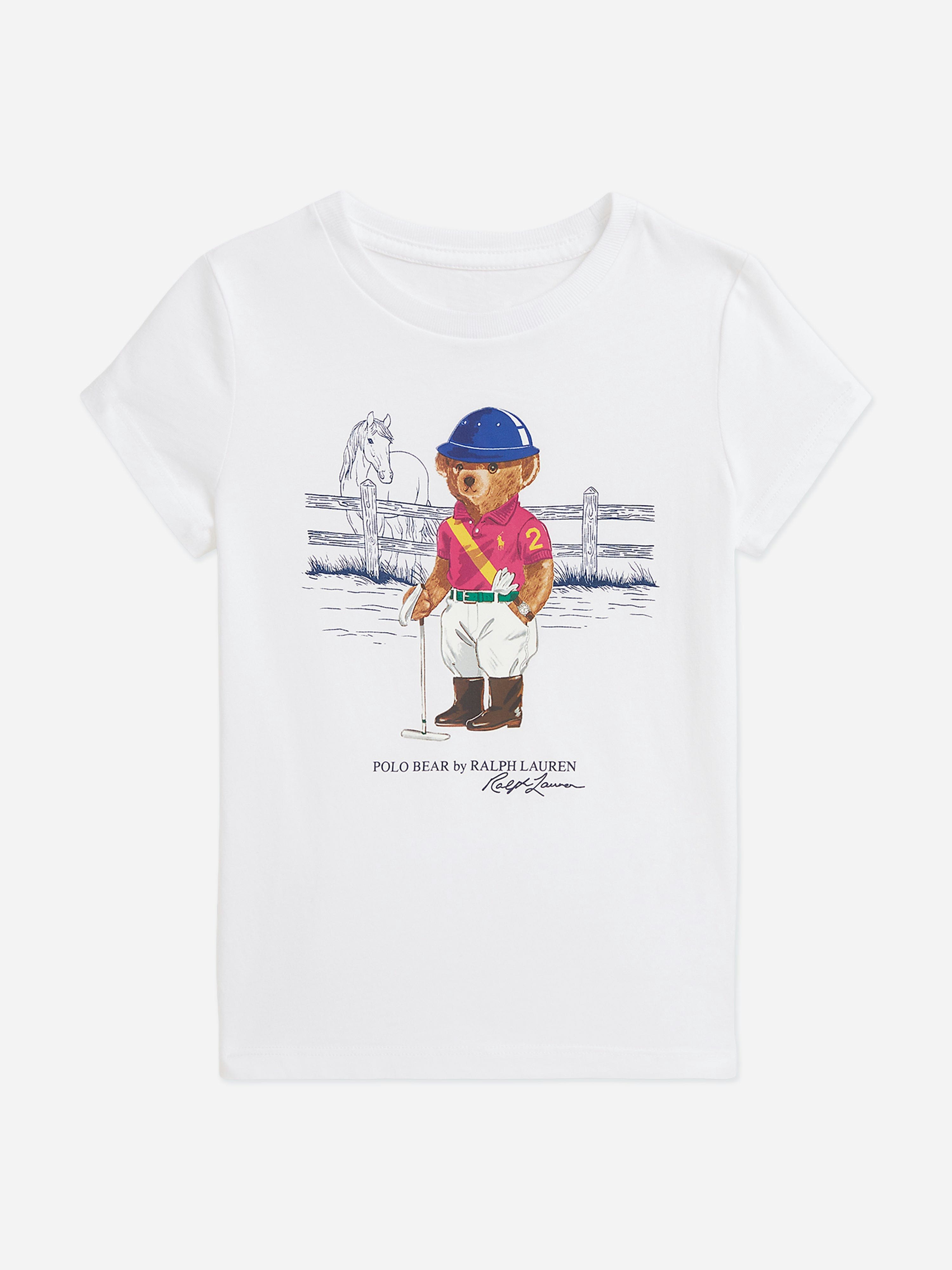 Ralph Lauren Kids Girls White Ralph Lauren Polo Bear T-Shirt In - 4 Yrs