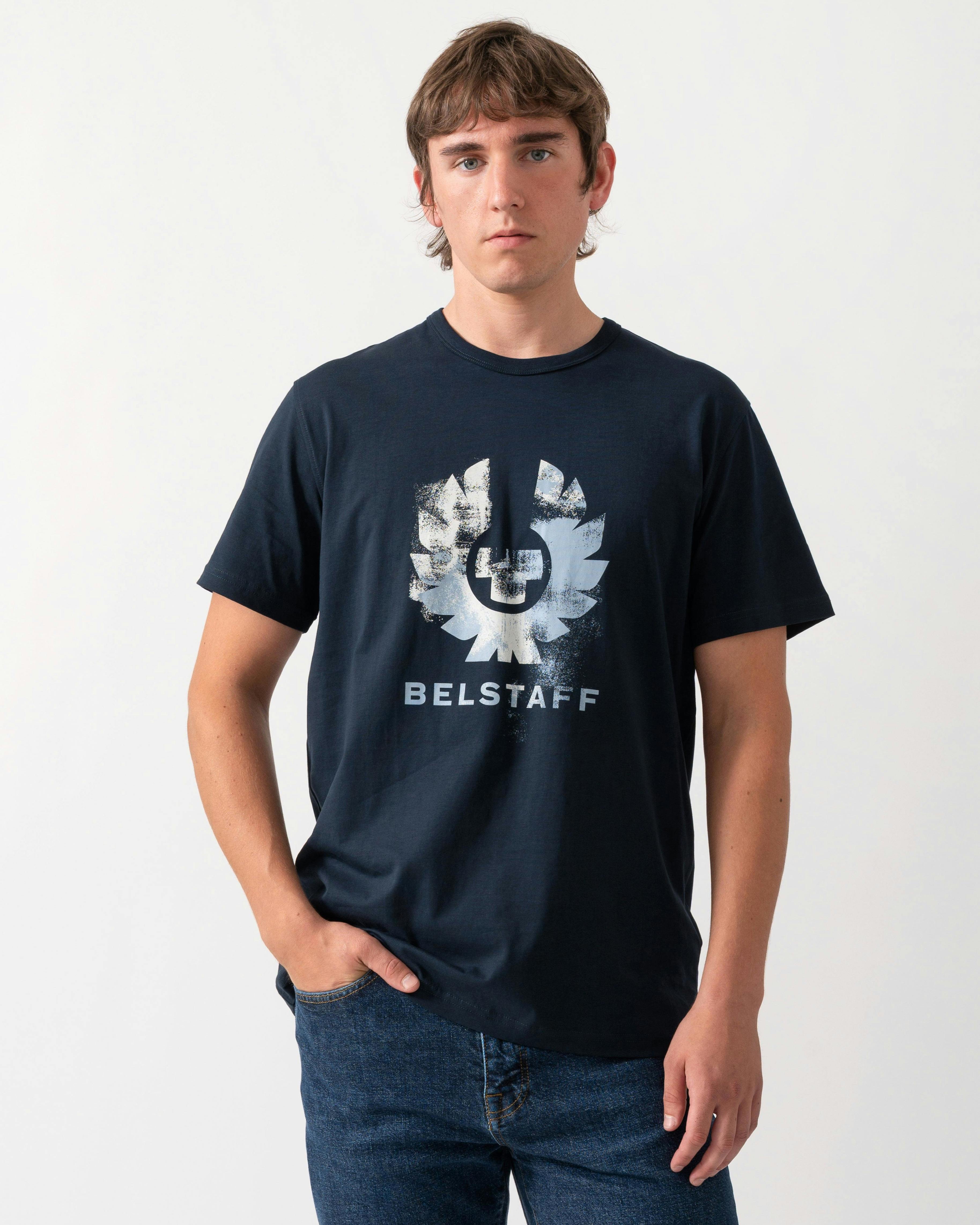 Belstaff Men's Dark Blur T-Shirt Cotton - Ink - Ink - L