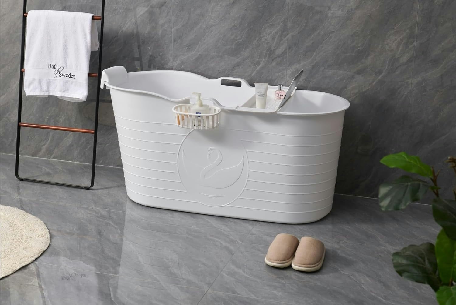 Fimous White Bathtub Adults Freestanding Bath For Hot Bath And Ice Bath For Small Bathroom