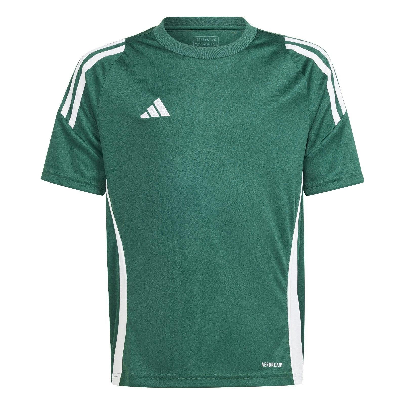 Adidas Boys Green / Girls Junior T Shirt Tiro 24 Football Jersey Is1028 - 116 5-6 Years