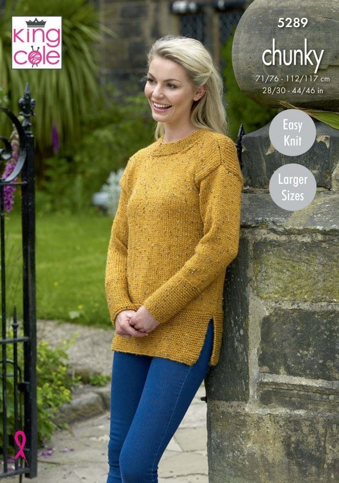 King Cole Chunky Knitting Pattern - 5289 Ladies Sweaters - Image 2