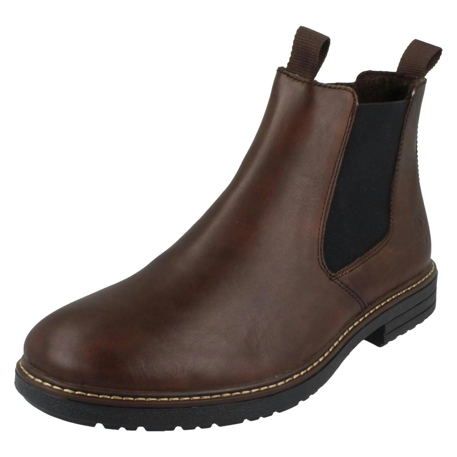 Rieker Men's Brown Smart Zip Up Chelsea Boots 33180 - Uk 10.5