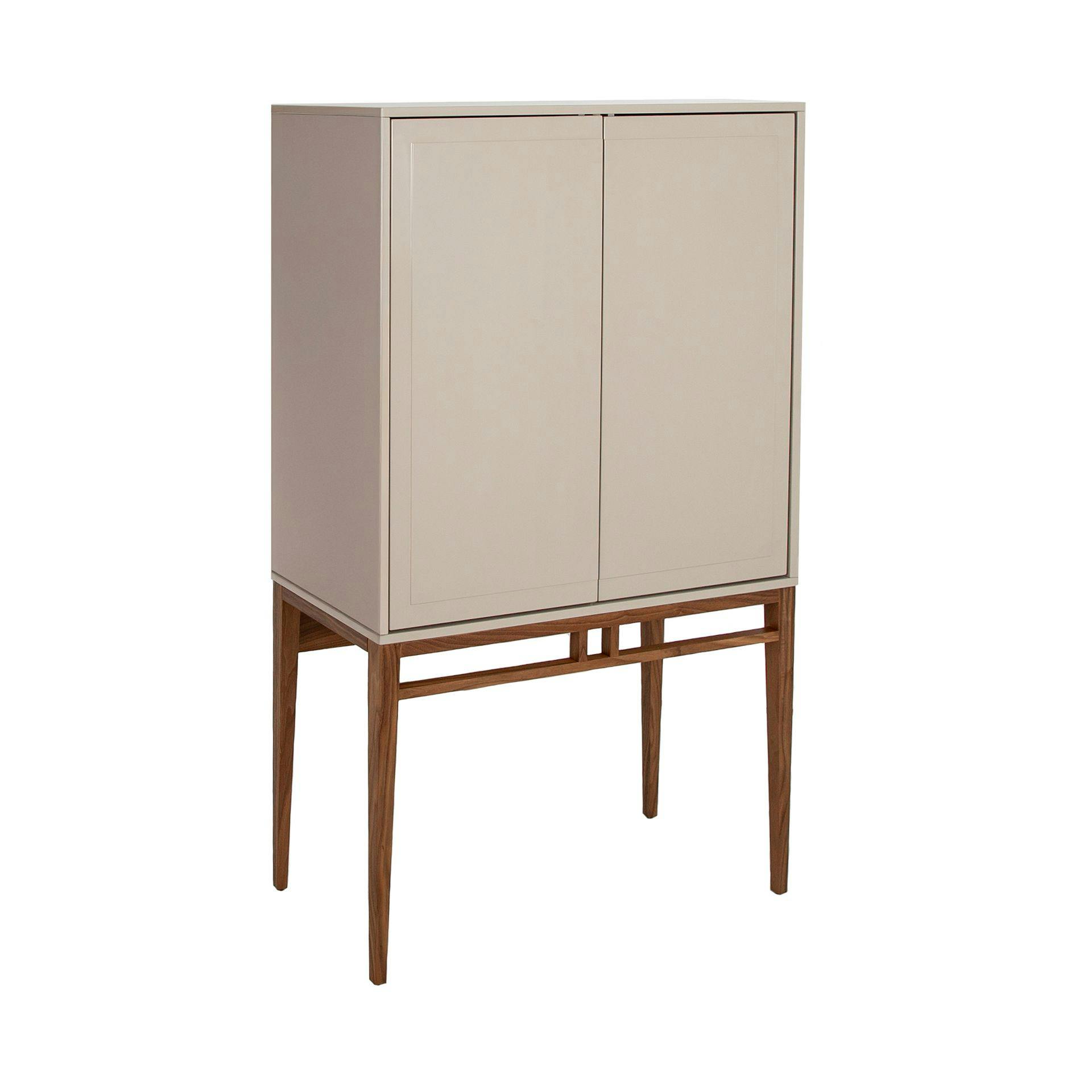 Rackhams Beige And Walnut High Sideboard 3073