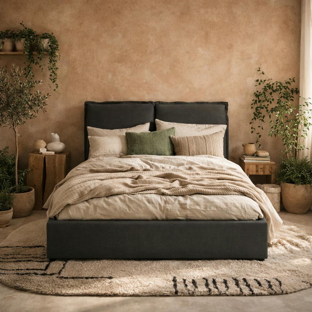 Wyld Haus Grey Wexford Deep Linen Upholstered 5Ft King Size Bed Pillow Headboard