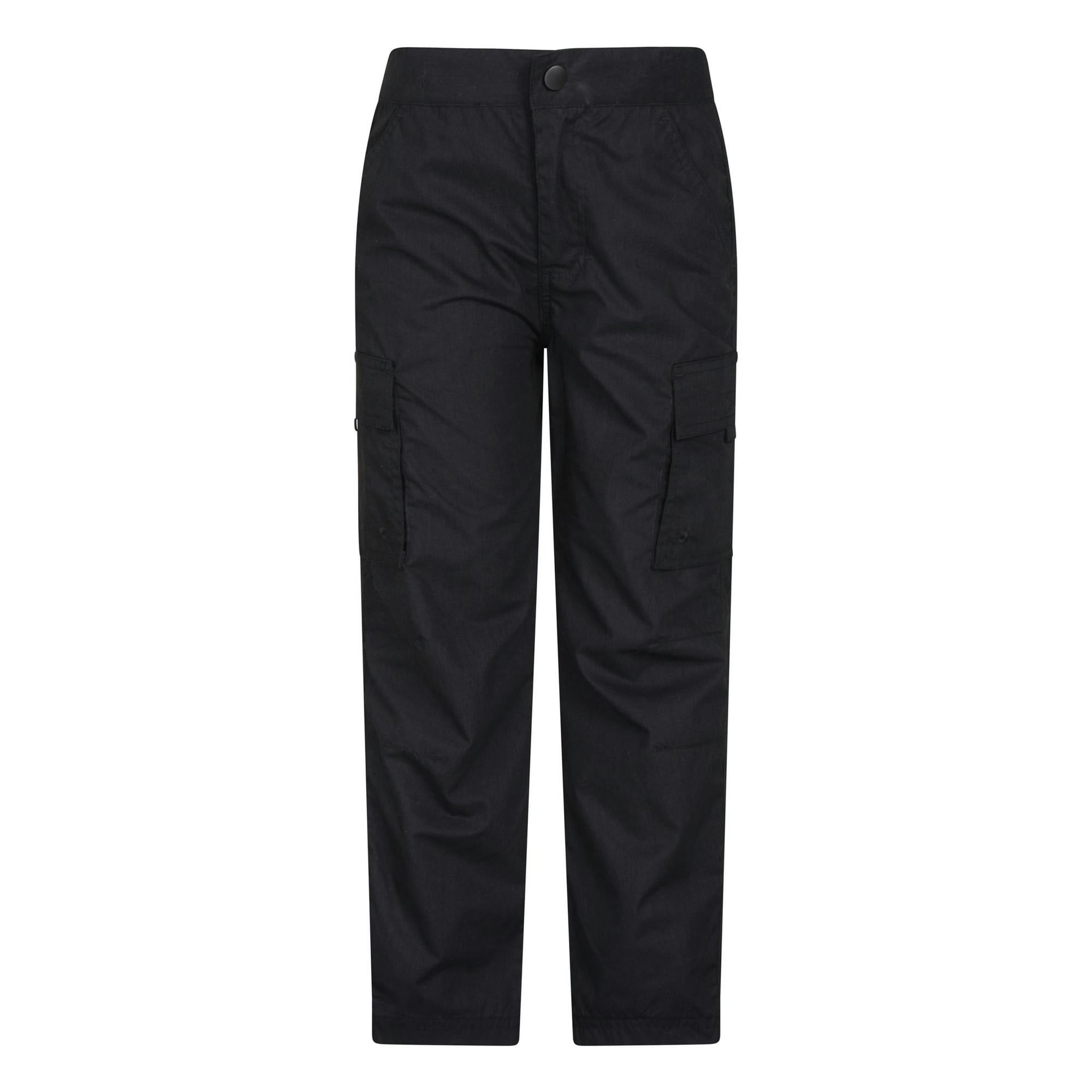 Mountain Warehouse Black Childrens/Kids Active Hiking Trousers - 2-3 Years - 65% Polyester/35% Cotton