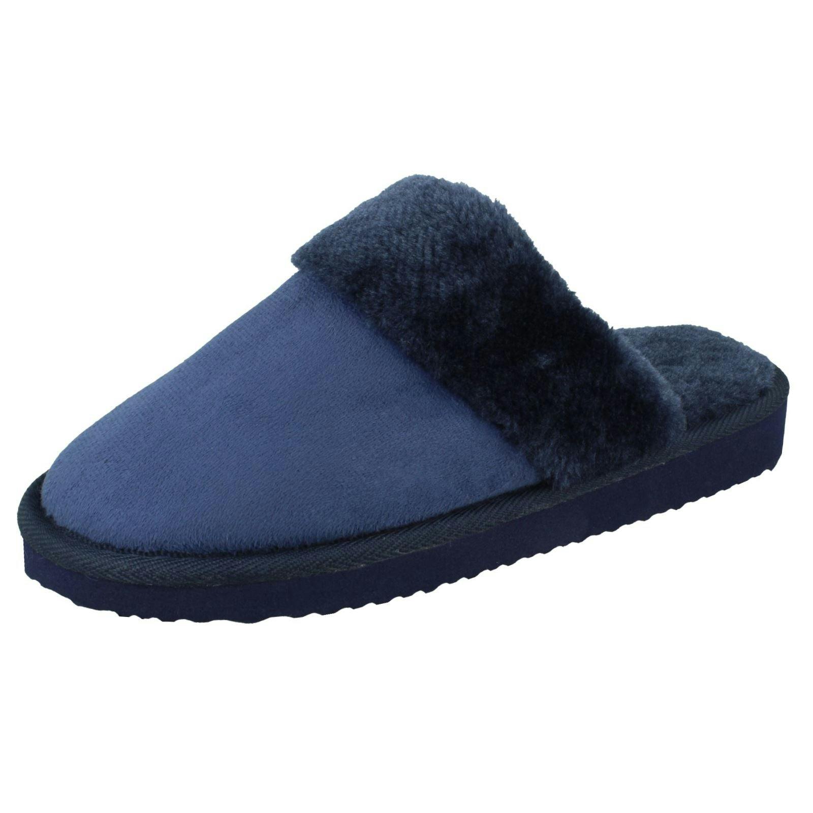 Spot On Women's Mule Slippers - Navy - Uk 5