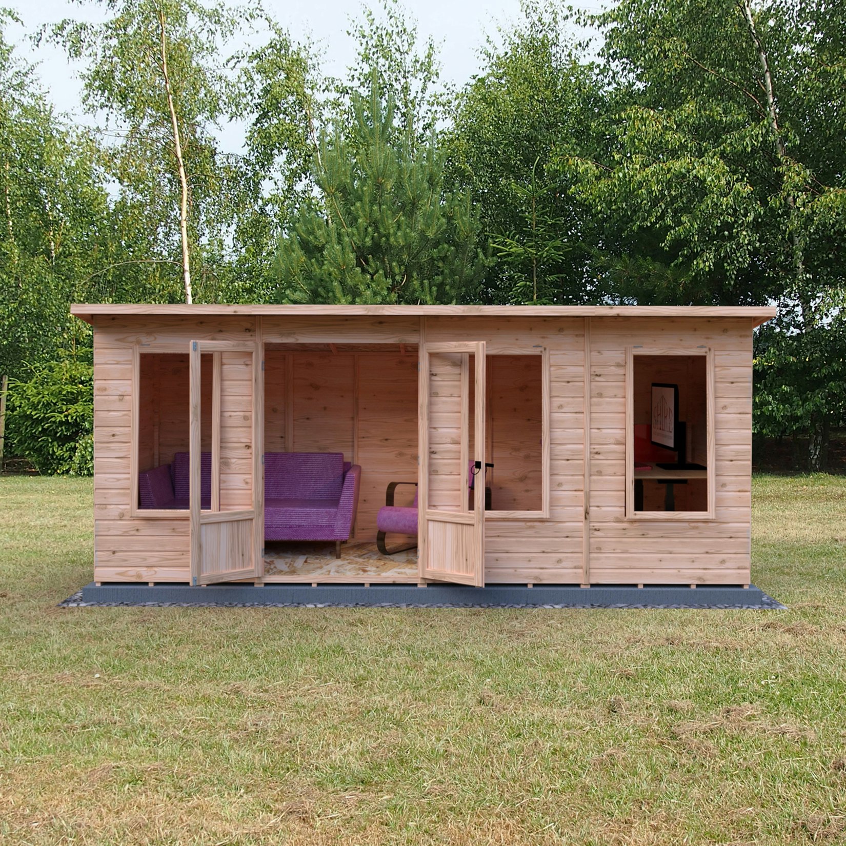 Rackhams Light 16X6 Peony Summerhouse 12Mm Shiplap Interlock Cladding