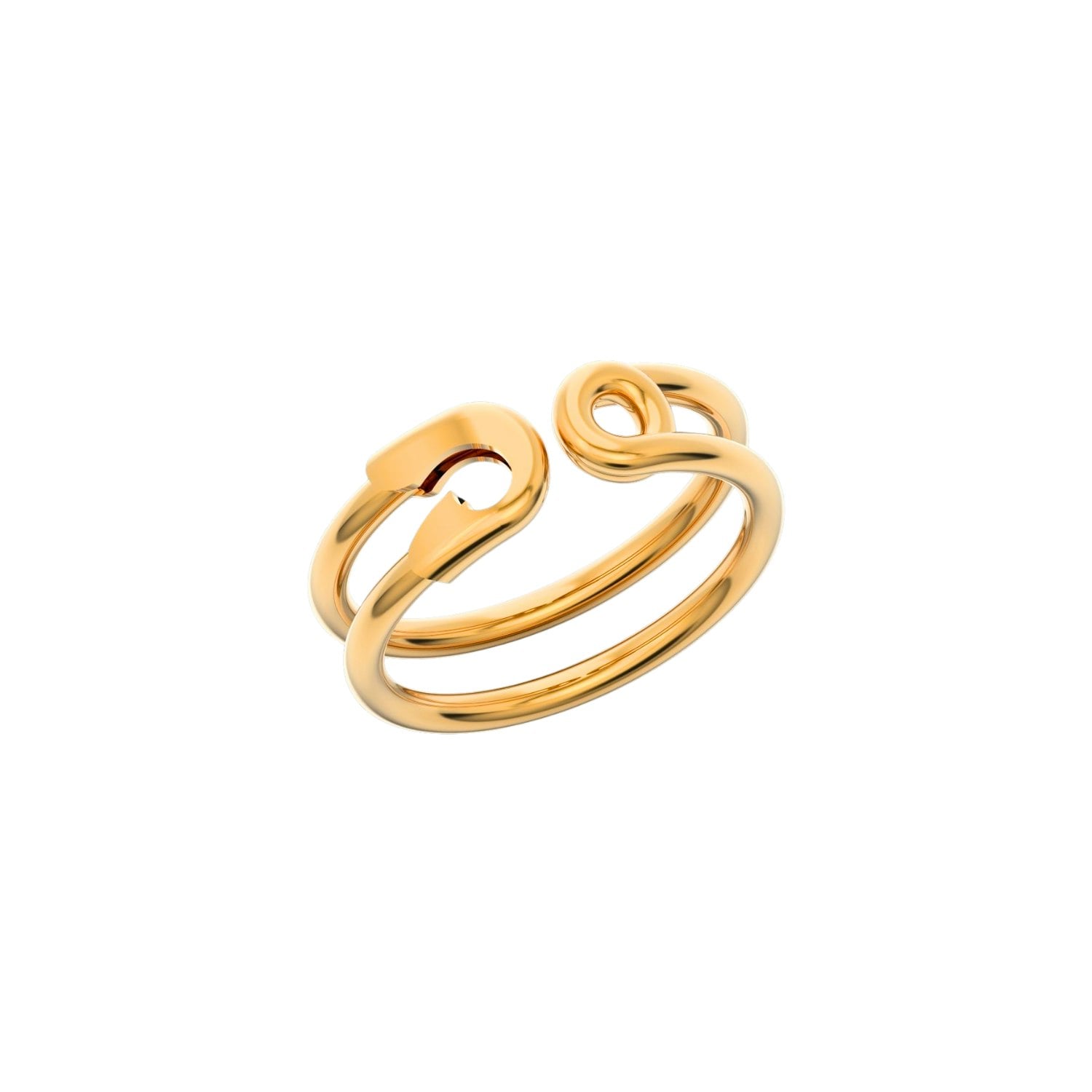 Spero London Silver/Gold Sterling Safety Pin Ring
