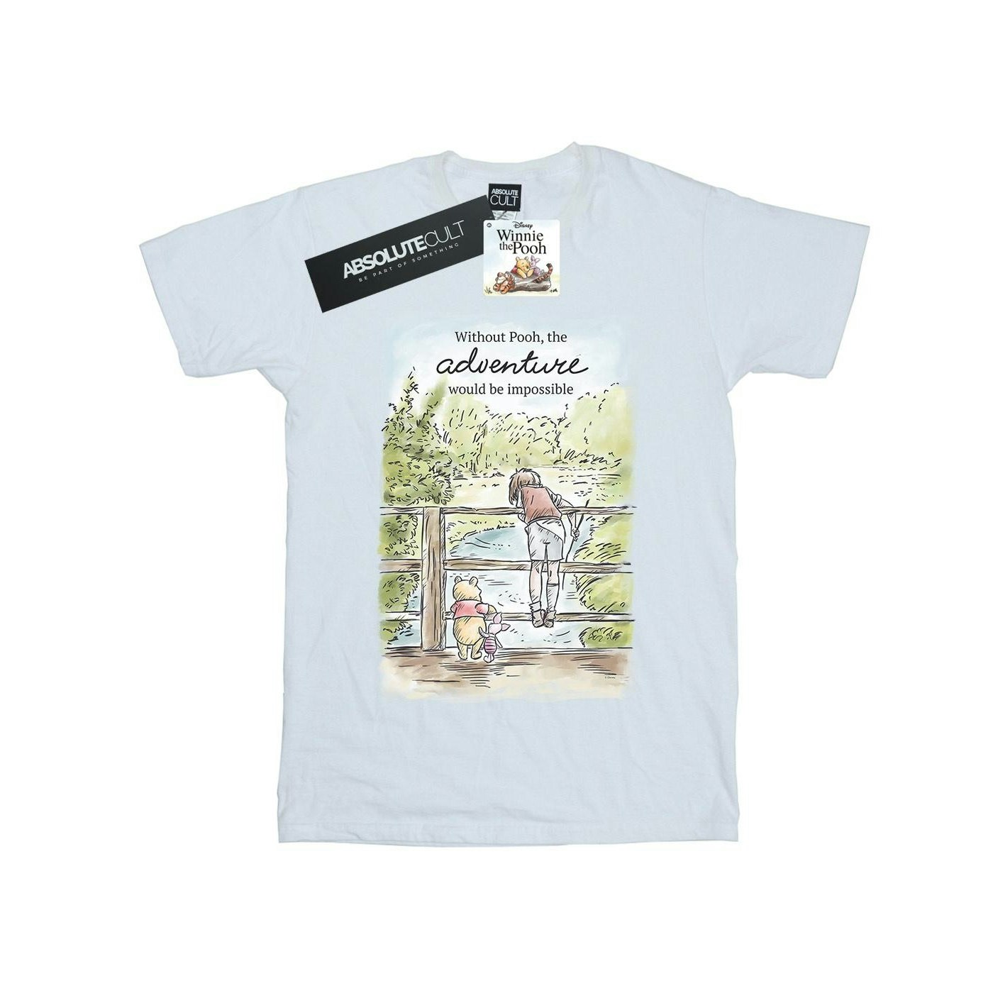 Disney Women's White / Winnie The Pooh Adventure Cotton Boyfriend T-Shirt - Xxl