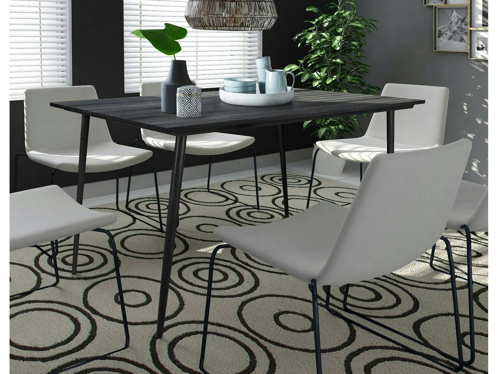 Rackhams Black Monza Table 120 Centimet