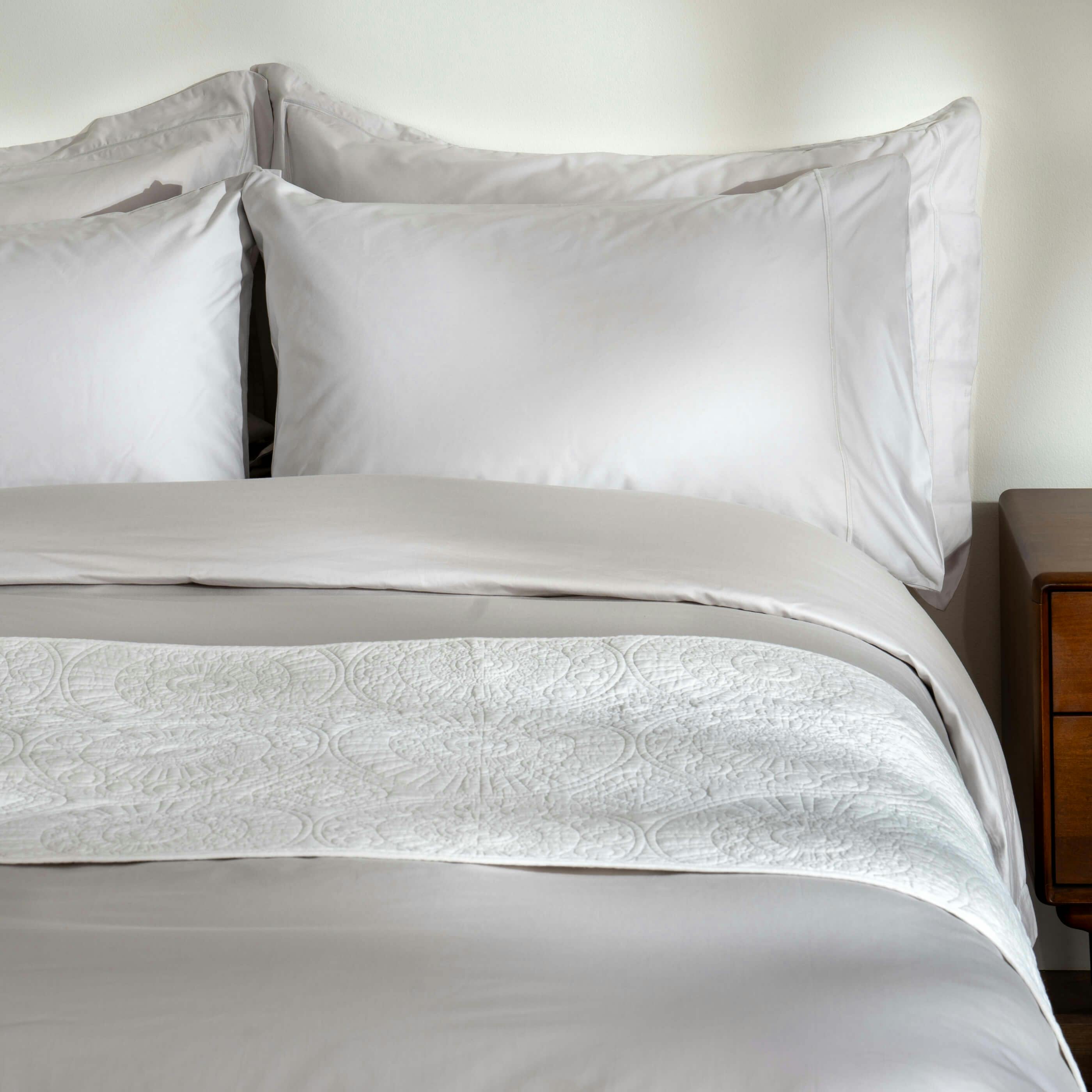 Soak&Sleep Light/Grey 600 Thread Count Egyptian Cotton Duvet Covers - Double