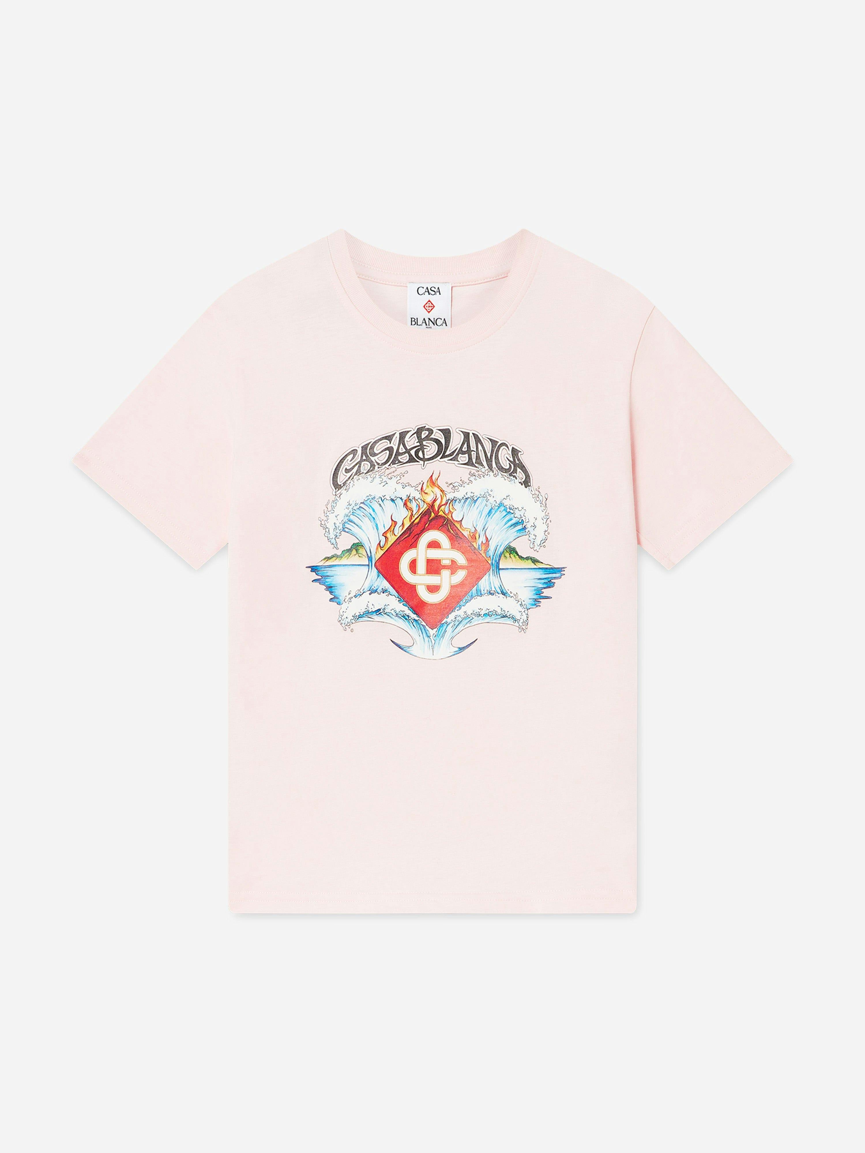 Casablanca Girls Pink Waves T-Shirt In - 9 - 10 Yrs