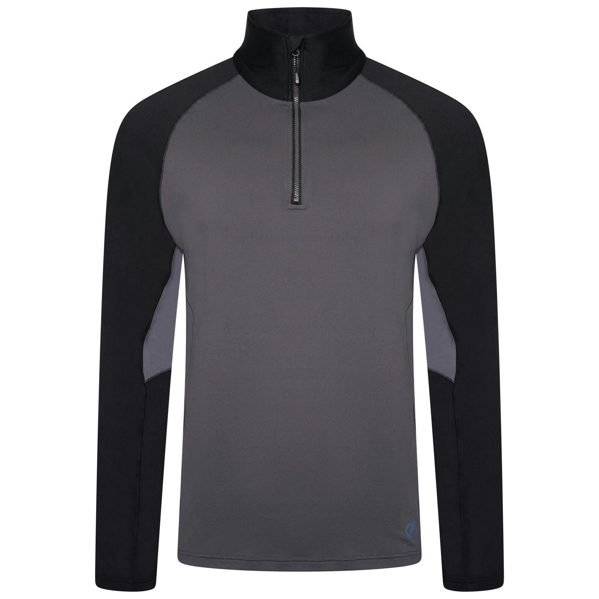 Dare 2B Men's Grey Fuser Core Stretch Half Zip Thermal Top - Ebony - 3XL - Ebony - 95% Polyester/5% Elastane