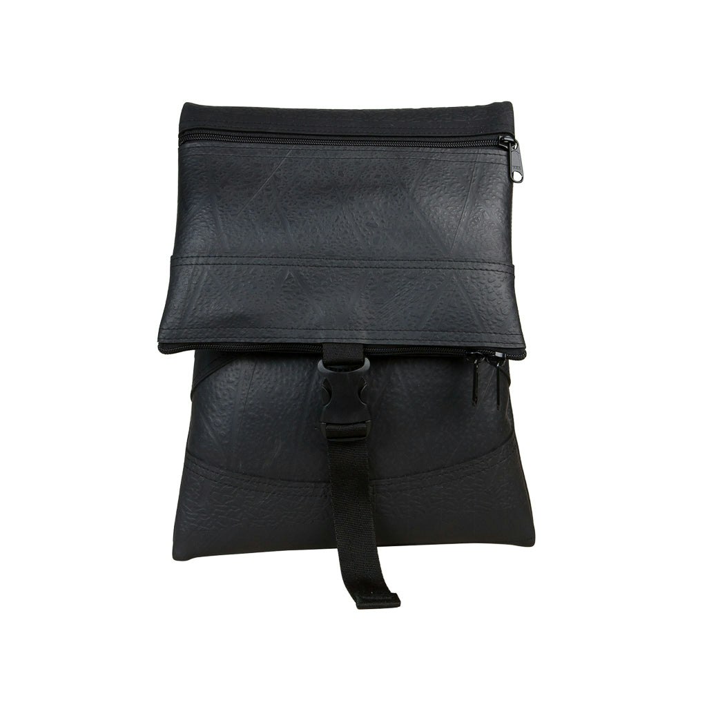 Paguro Black Jen Foldover Recycled Rubber Vegan Crossbody Bag (6 Colours Available)