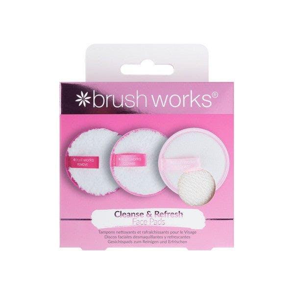 Brushworks Cleanse & Refresh Face Pads – 3-Step Reusable Makeup Remover, Cleanser & Exfoliating Pads for Glowing, Refreshed Skin | Travel-Friendly Skincare Set - Image 4
