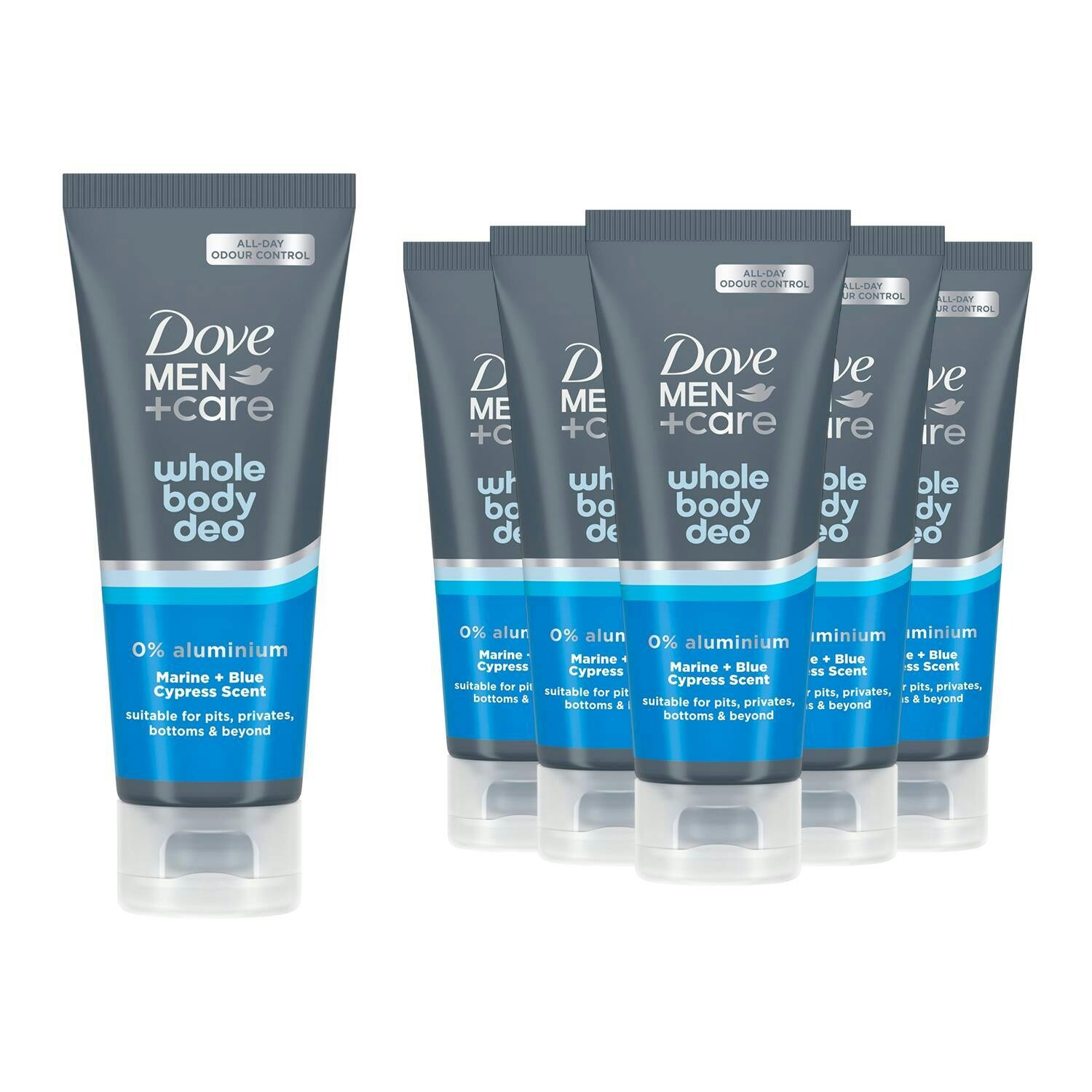 Dove Men+Care Whole Body Deodorant Cream Marine & Cypress 72H Protection, 6X75ml - Image 3