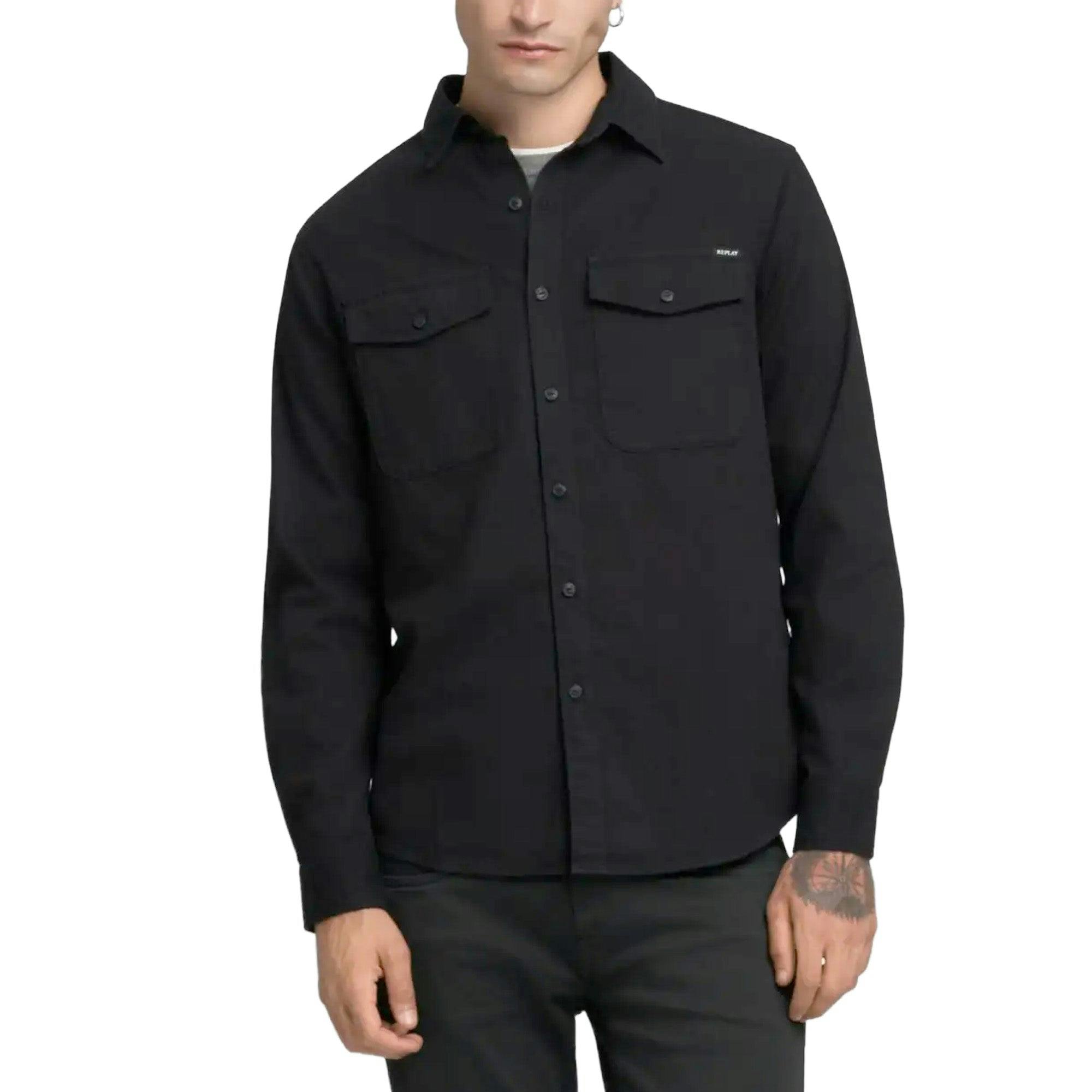 Replay - Men's - Denim Shirt - Black - Regular Fit - Image 2