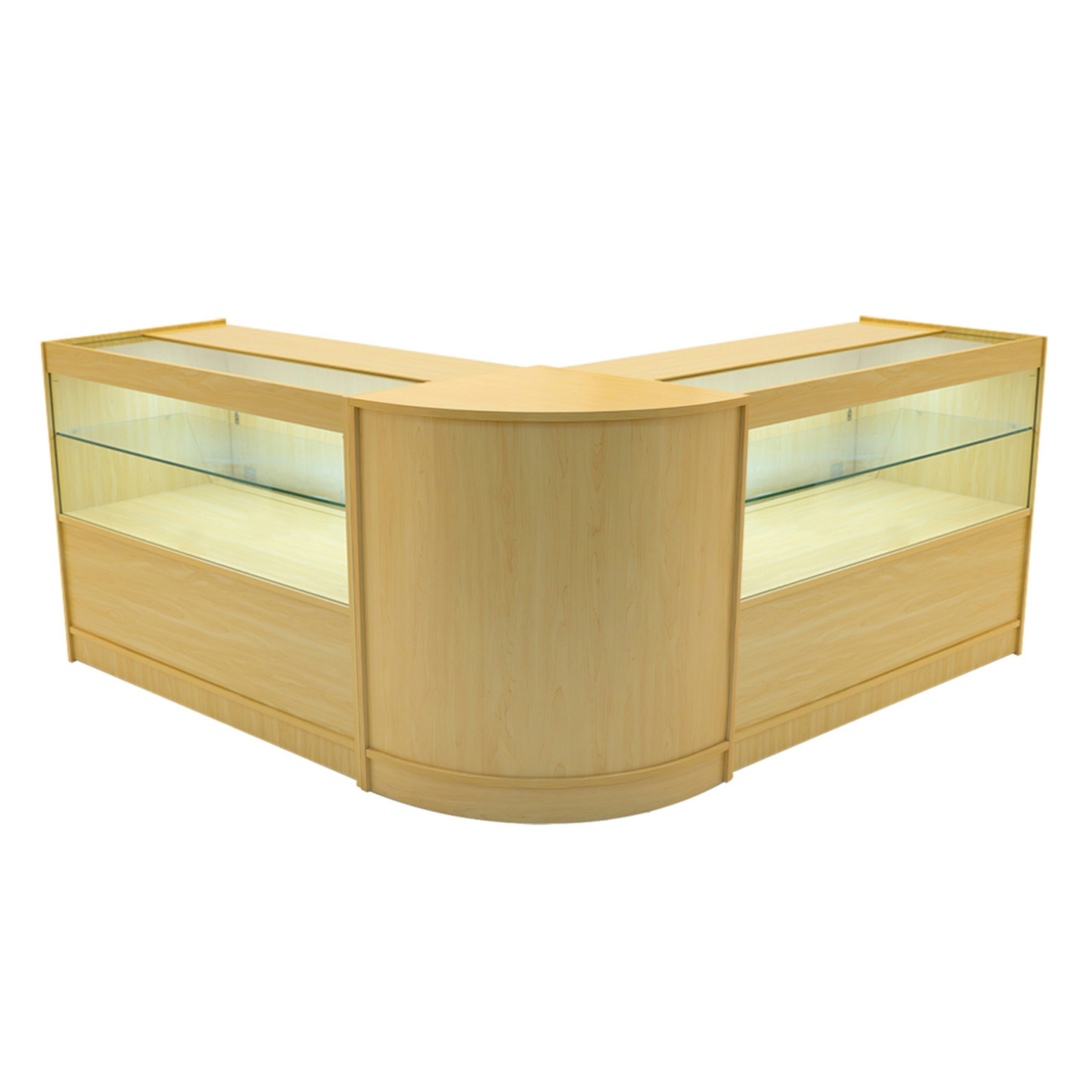 Rackhams White Selene Led Shop Counter Set Cm60 & 2 X C1200 - Maple