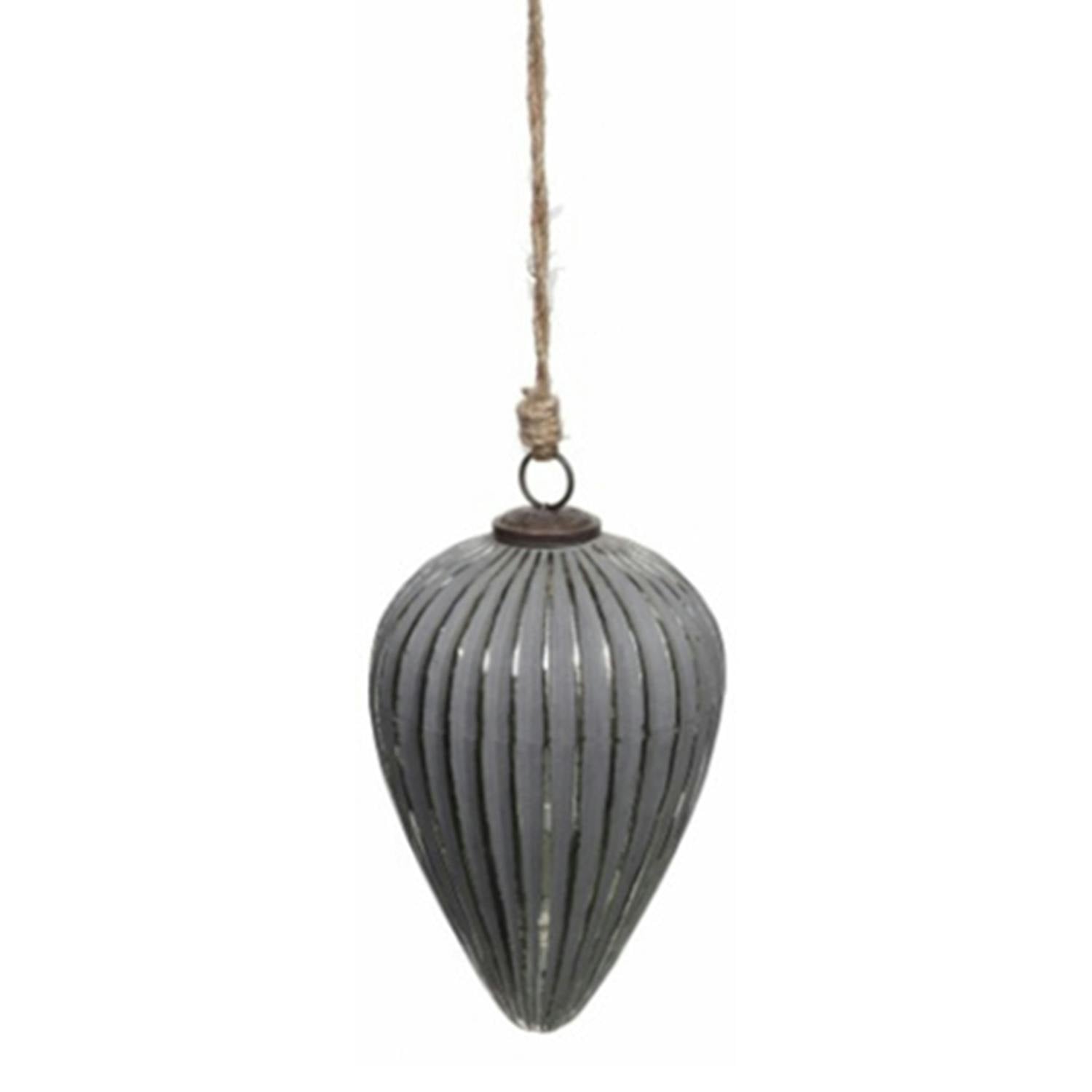Hill Interiors Unisex Silver Metallic Cone Bauble In - Image 3