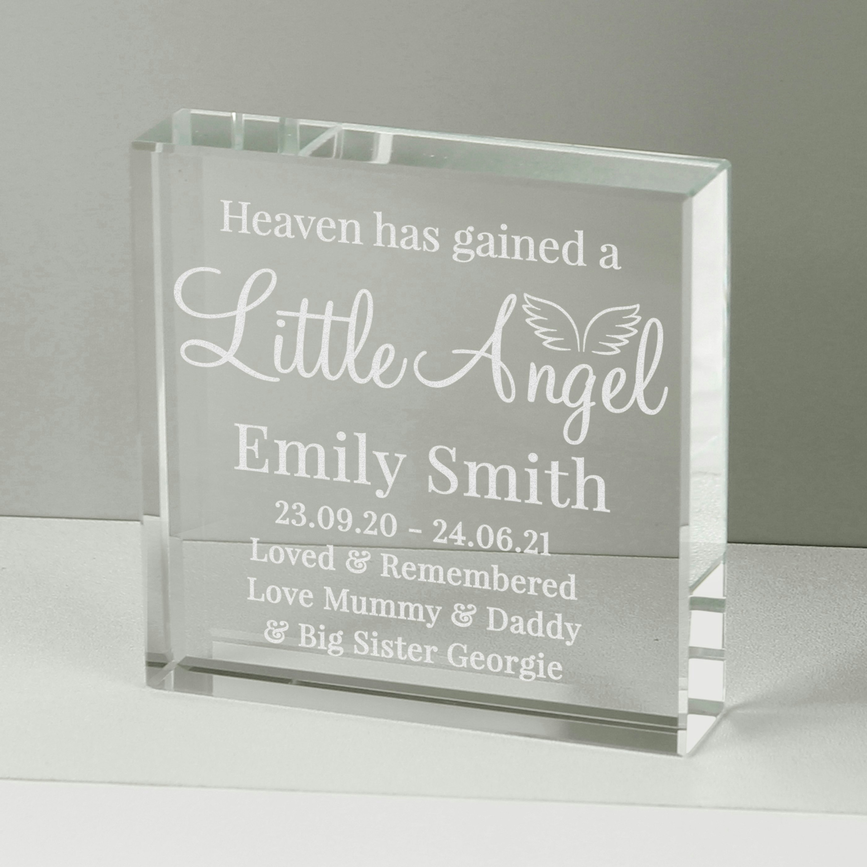 Personalised Memento Company Personalised Little Angel Crystal Token
