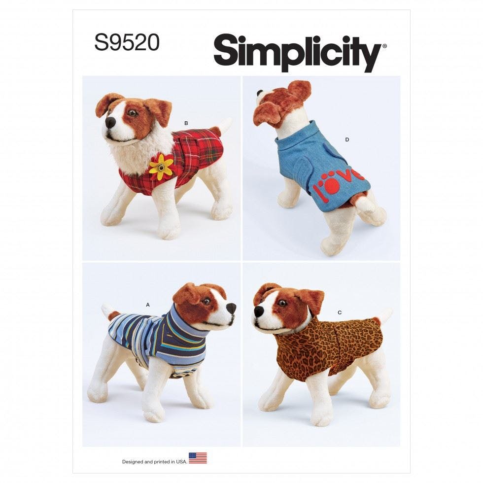 Simplicity Sewing Pattern 9520 For Pets, A (Xs-S-M-L-Xl) - Easy - A (Xs-S-M-L-Xl)