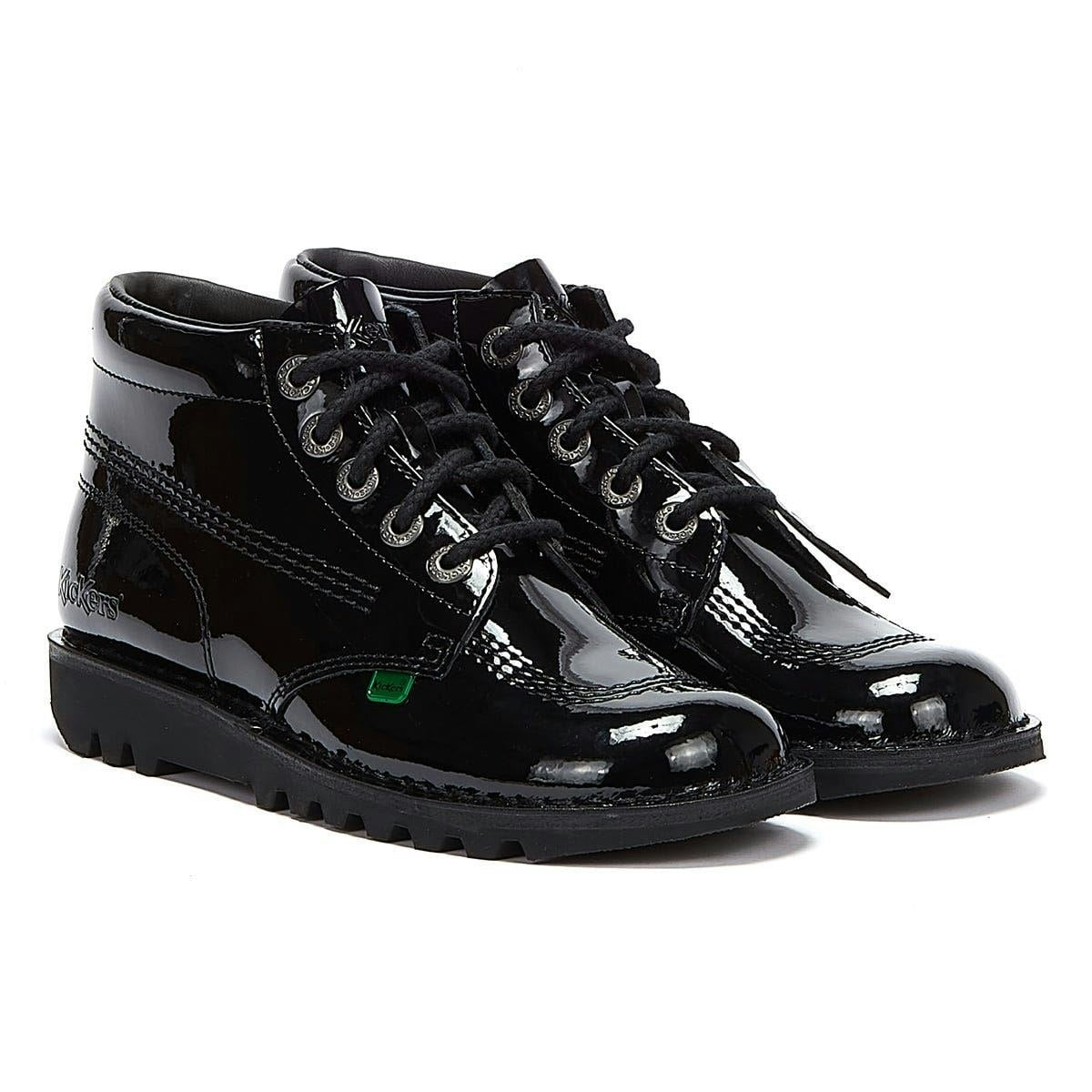 Kickers Women's Black Kick Hi Patent Leather - Uk 6.5 / Eu 40 / Us 8.5