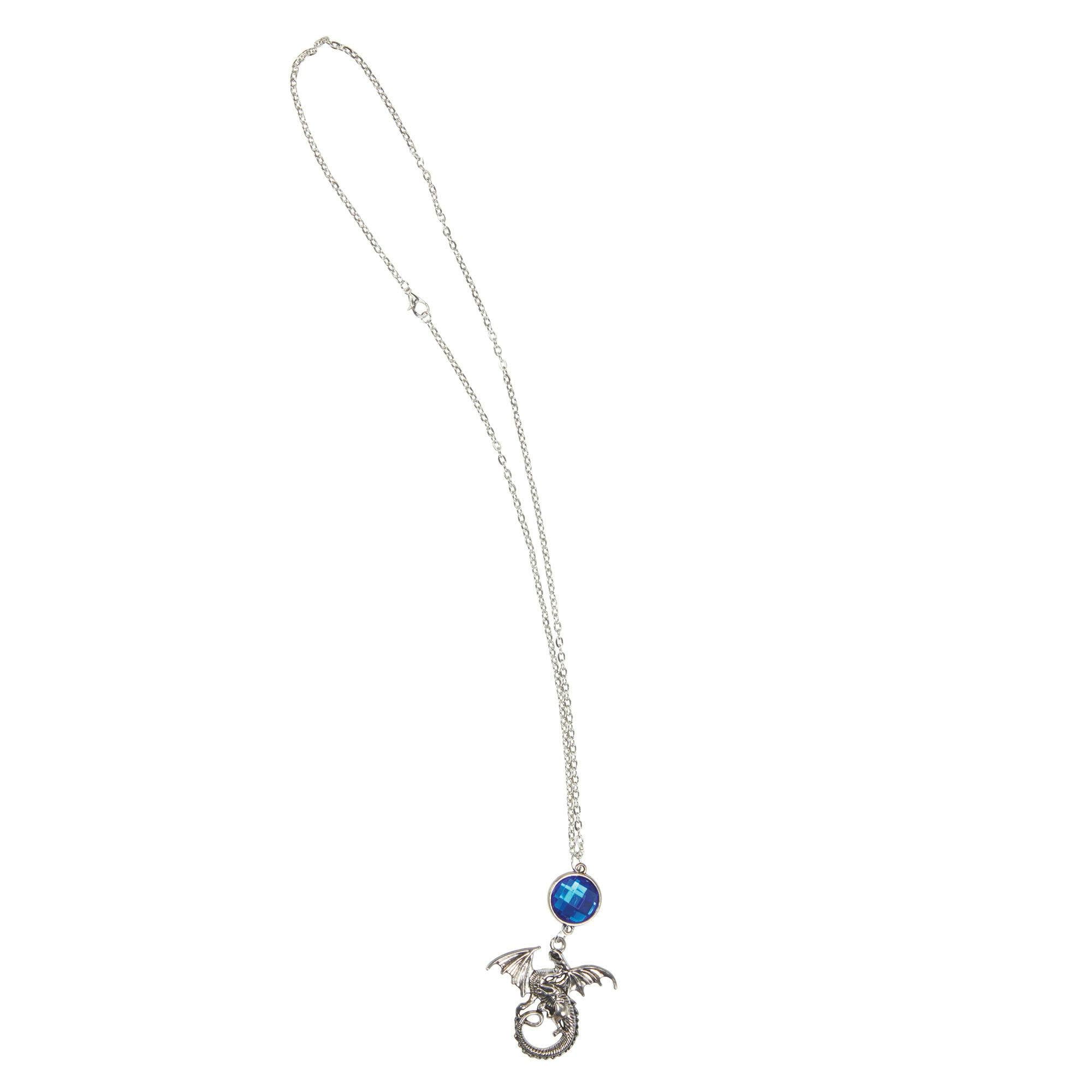 Bristol Novelty Silver/Blue Dragon Necklace - One Size