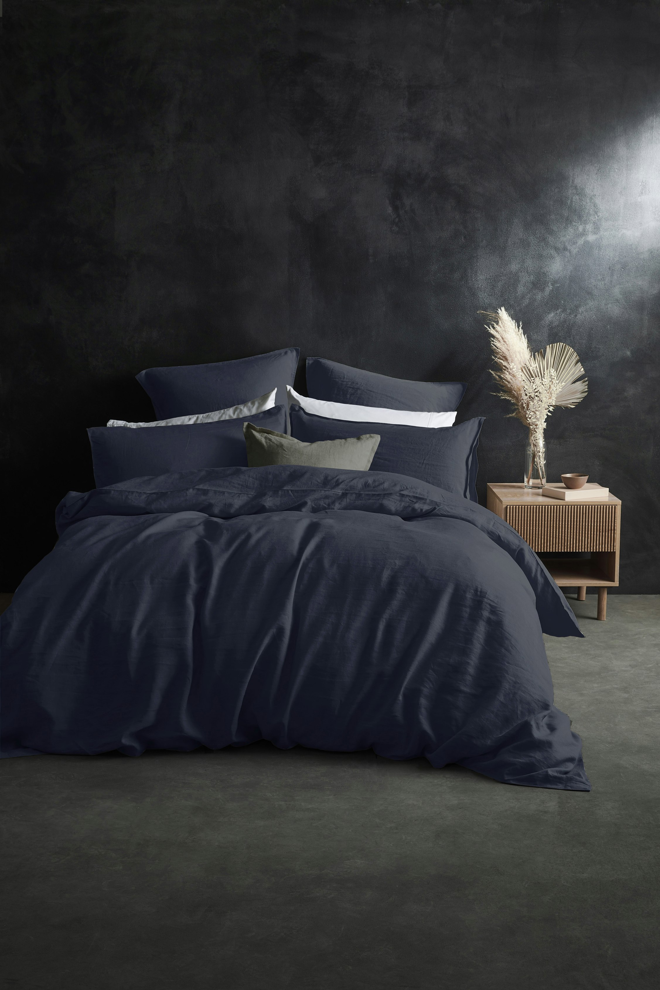 Lazy Linen Pillowcase - Navy - Standard