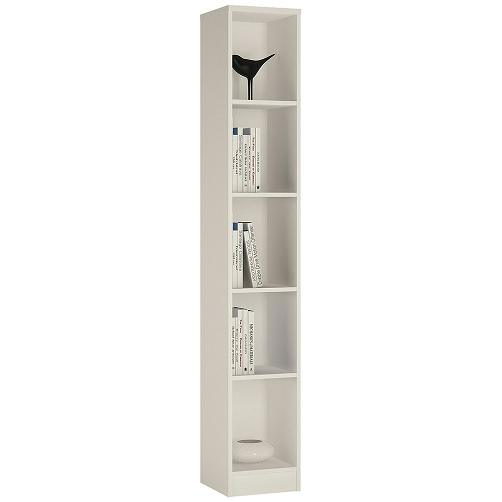 Rackhams White 4 You Tall Narrow Bookcase In Pearl - Pearl - Wood - 1
