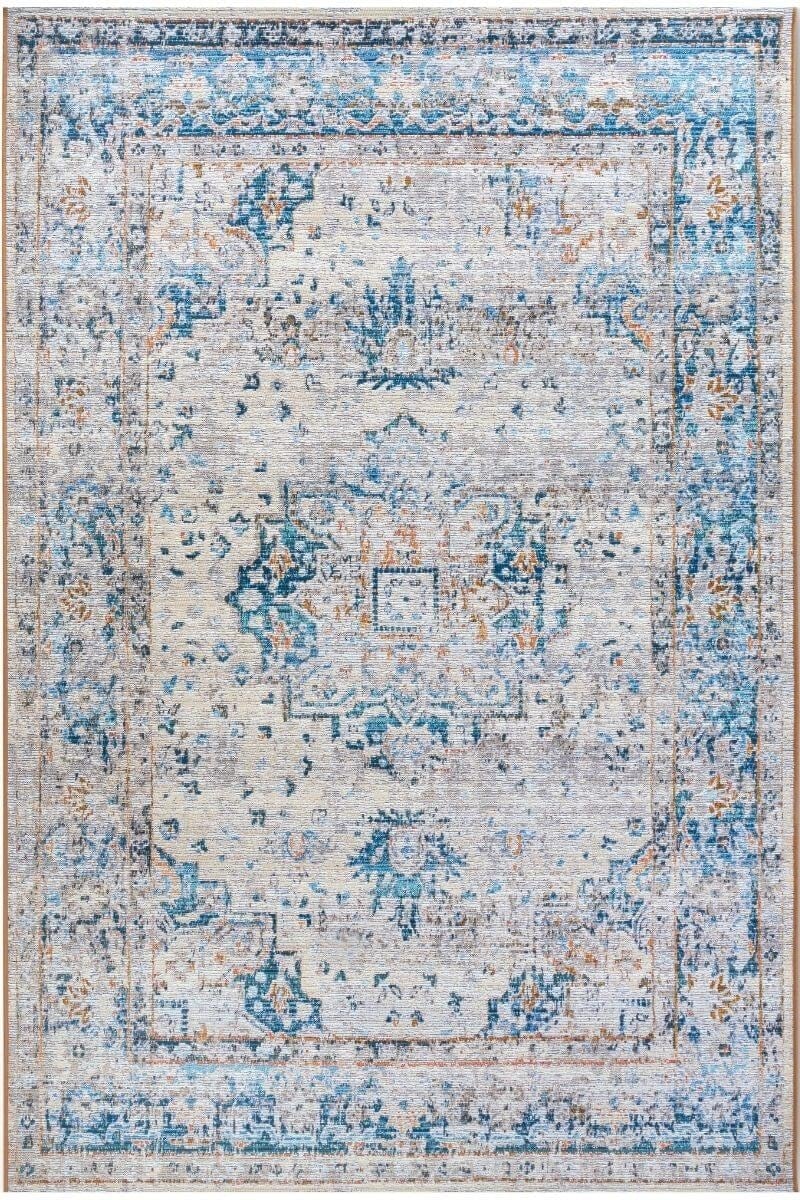 Rackhams Blue/Cream Indoor & Outdoor Rug Pierre - 120X180 Cm